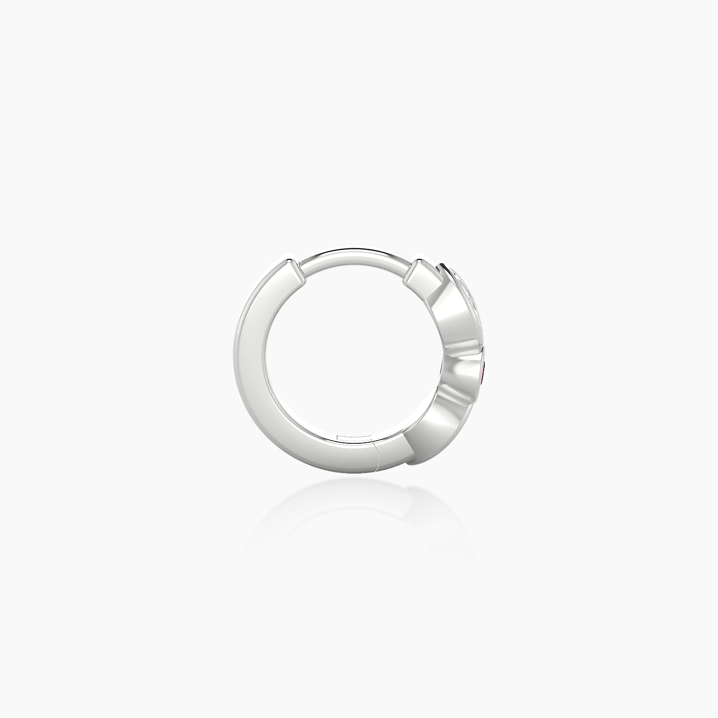 Anahita | 18k White Gold 6.5 mm Ruby & Diamond Hoop Piercing