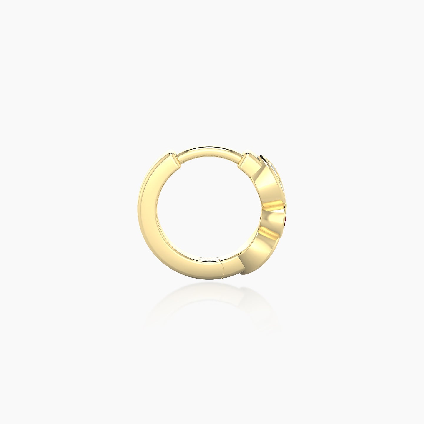 Anahita | 18k Yellow Gold 6.5 mm Ruby & Diamond Hoop Piercing