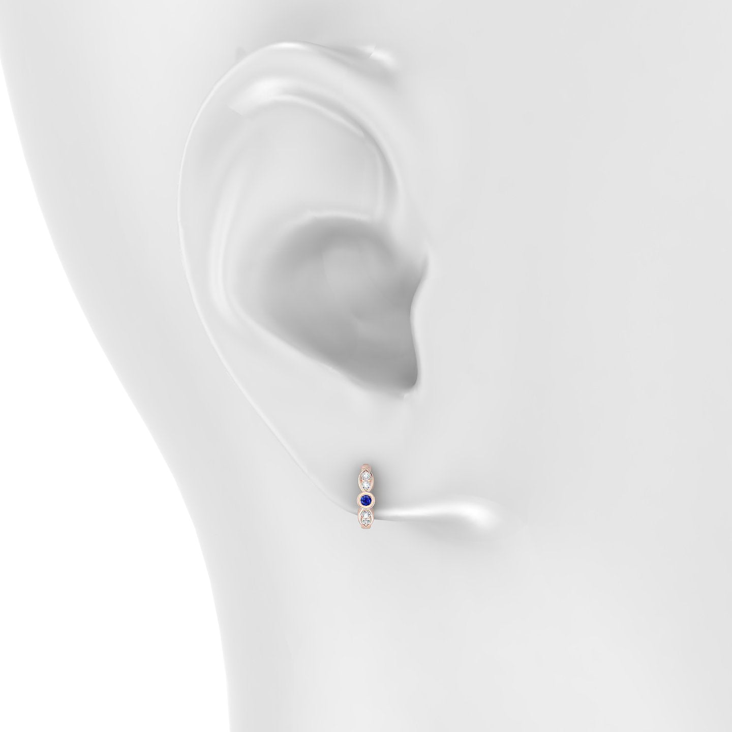 Anahita | 18k Rose Gold 6.5 mm Sapphire & Diamond Hoop Piercing