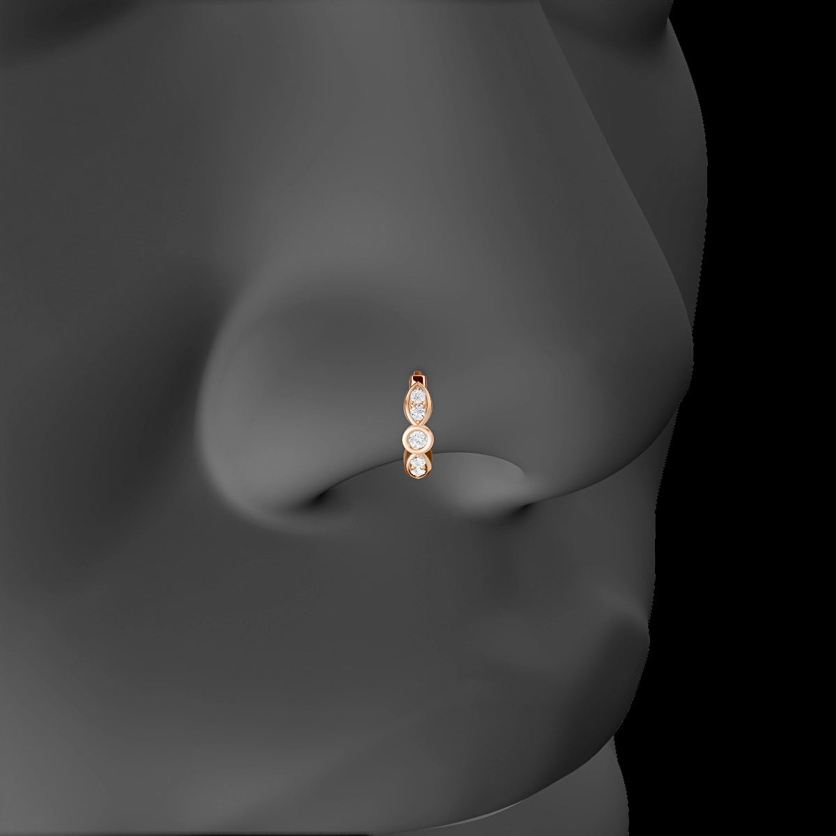 Anahita | 18k Rose Gold 6.5 mm Diamond Nose Ring Piercing