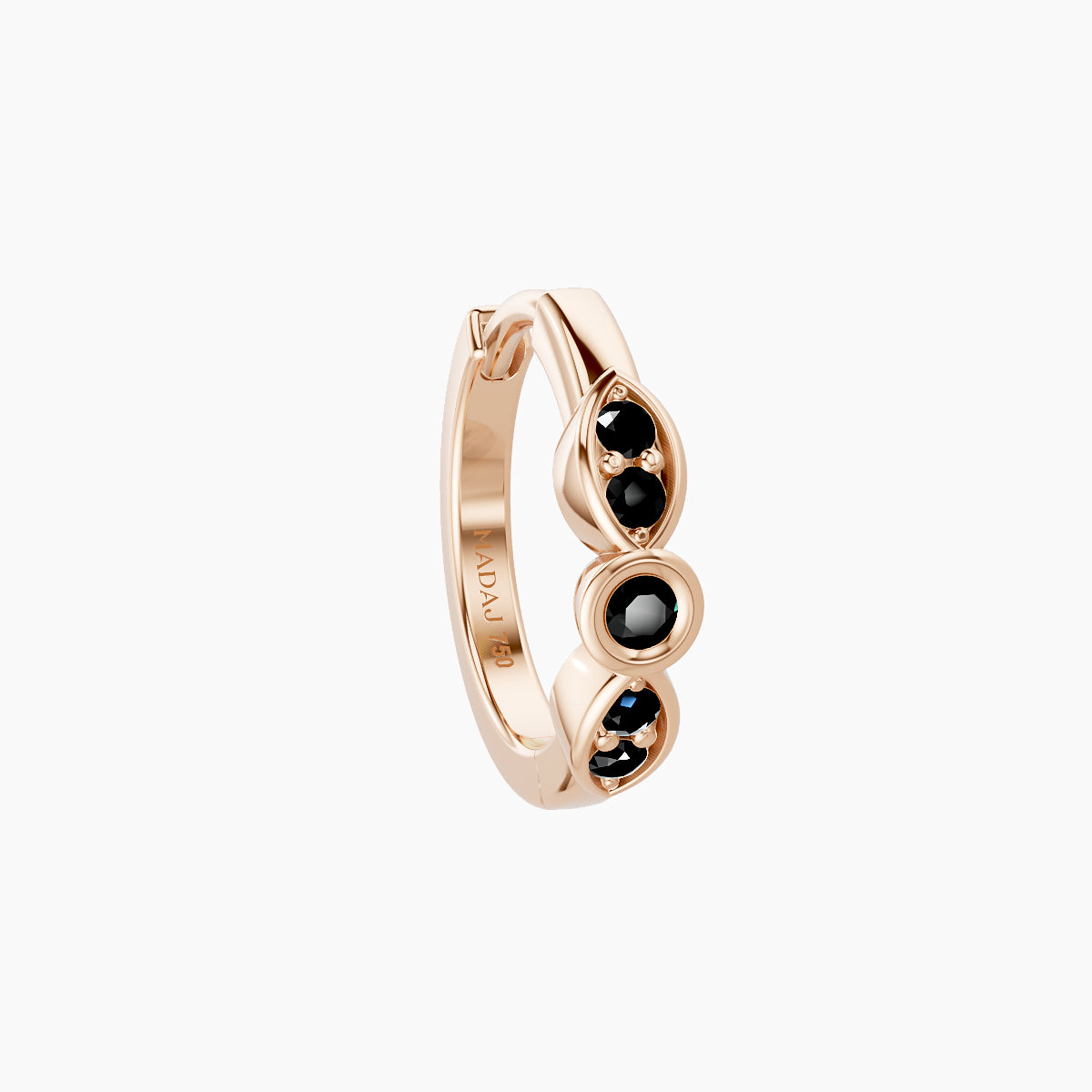 Anahita | 18k Rose Gold 8 mm Black Diamond Hoop Piercing