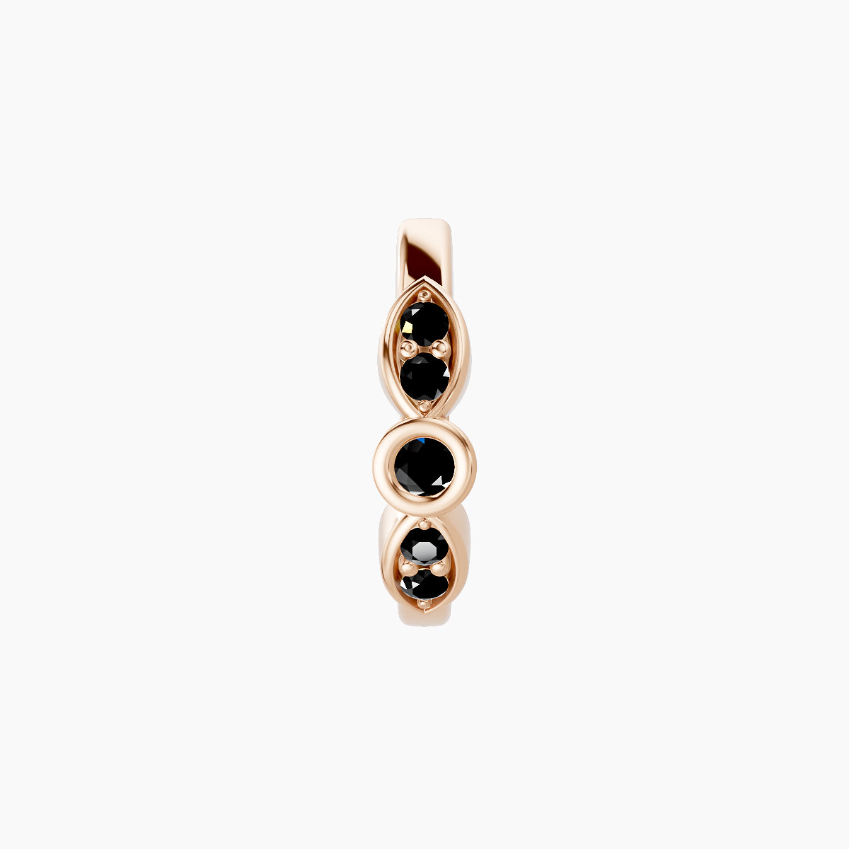 Anahita | 18k Rose Gold 8 mm Black Diamond Hoop Piercing