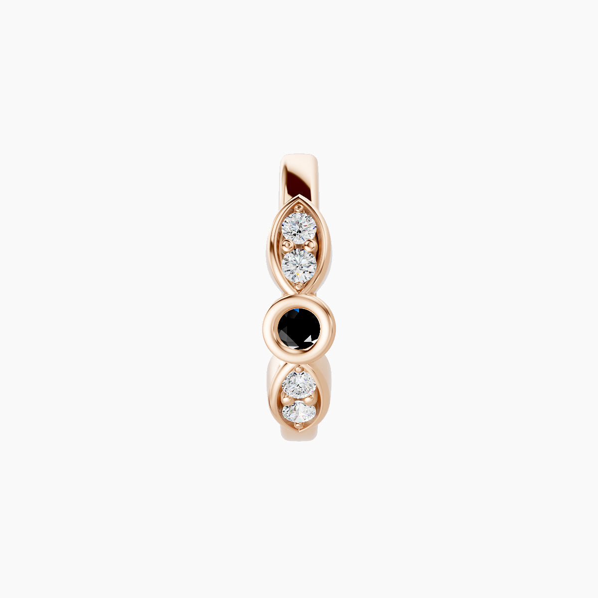 Anahita | 18k Rose Gold 8 mm Black Diamond & Diamond Hoop Piercing