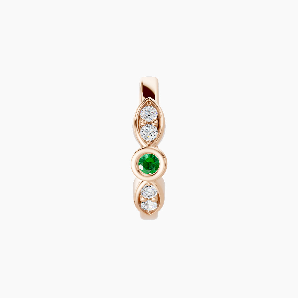 Anahita | 18k Rose Gold 8 mm Emerald & Diamond Hoop Piercing