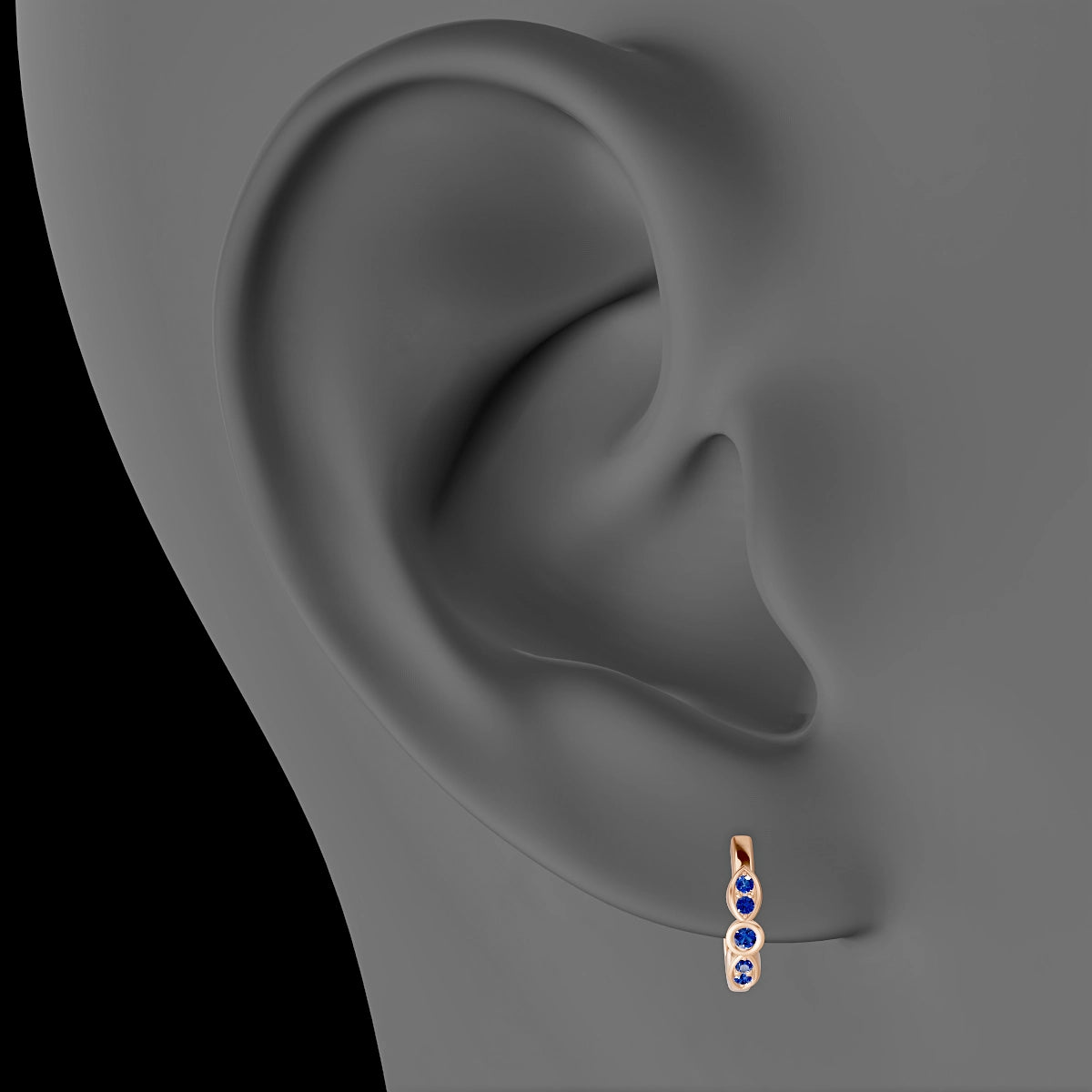 Anahita | 18k Rose Gold 8 mm Sapphire Hoop Piercing