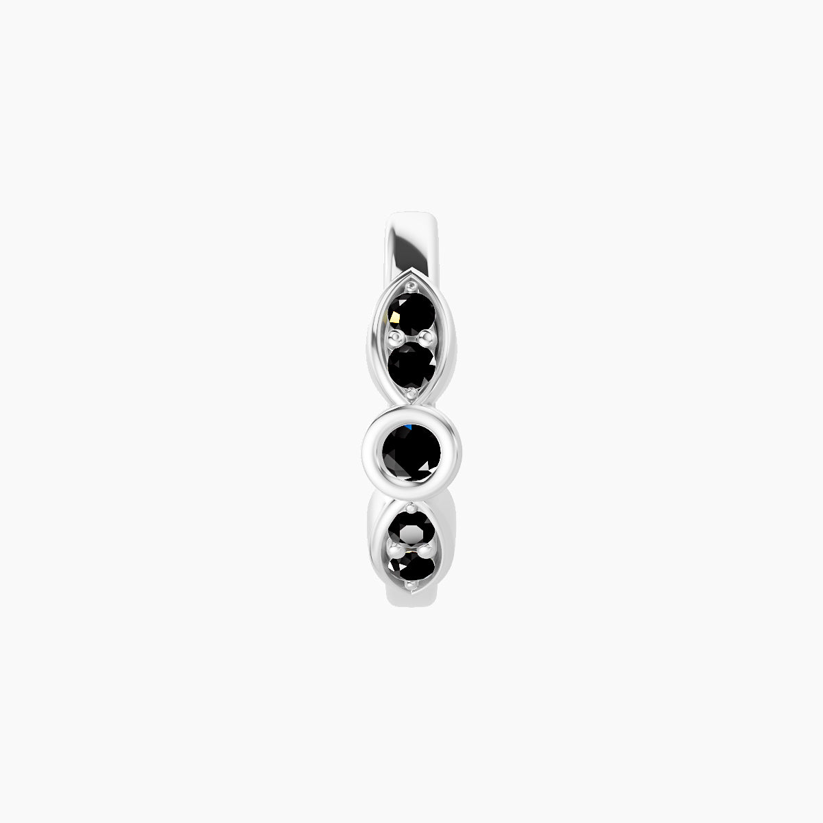 Anahita | 18k White Gold 8 mm Black Diamond Hoop Piercing