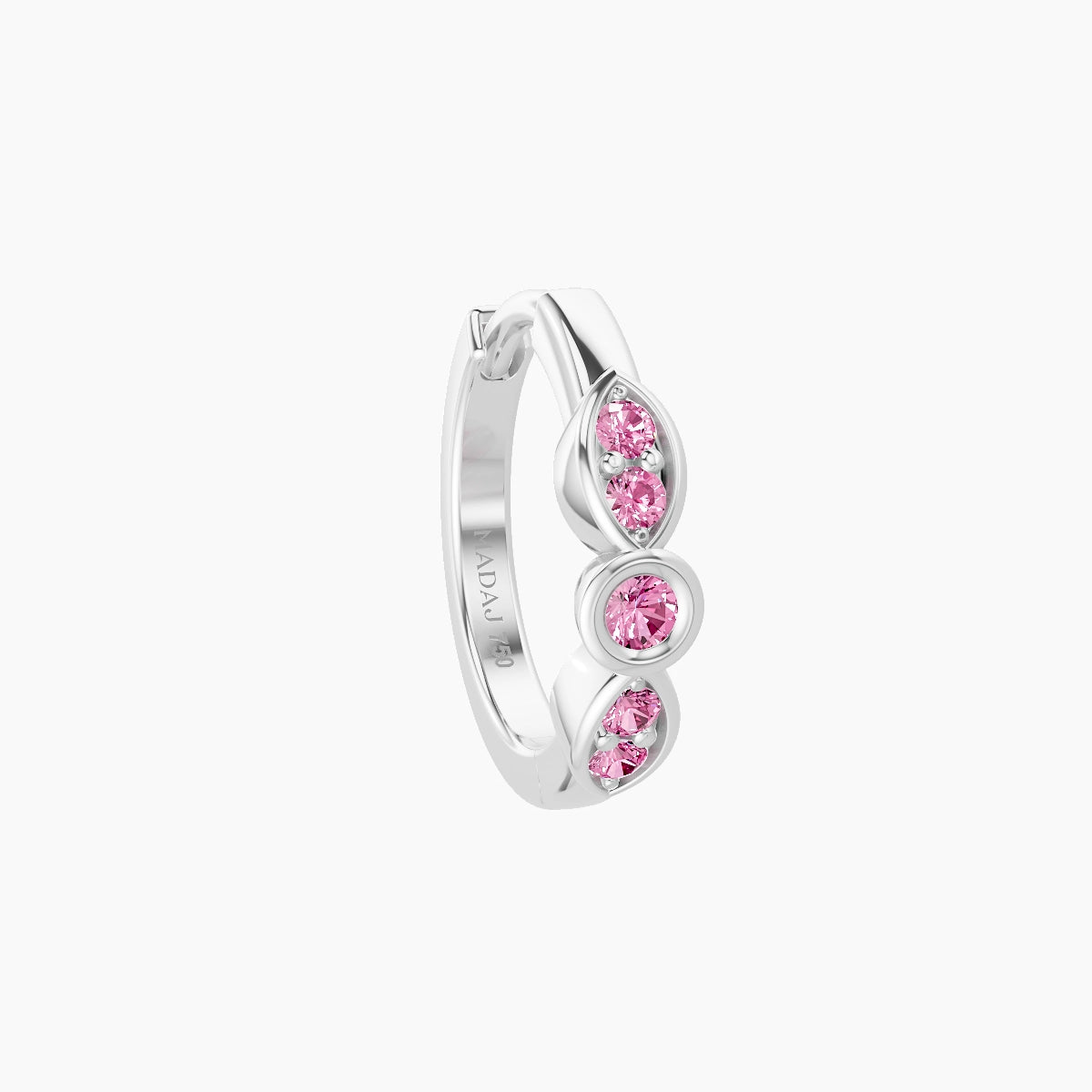 Anahita | 18k White Gold 8 mm Pink Sapphire Hoop Piercing