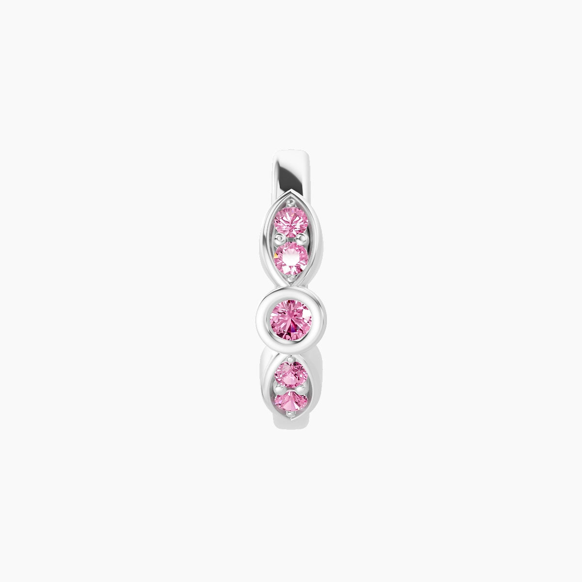 Anahita | 18k White Gold 8 mm Pink Sapphire Hoop Piercing