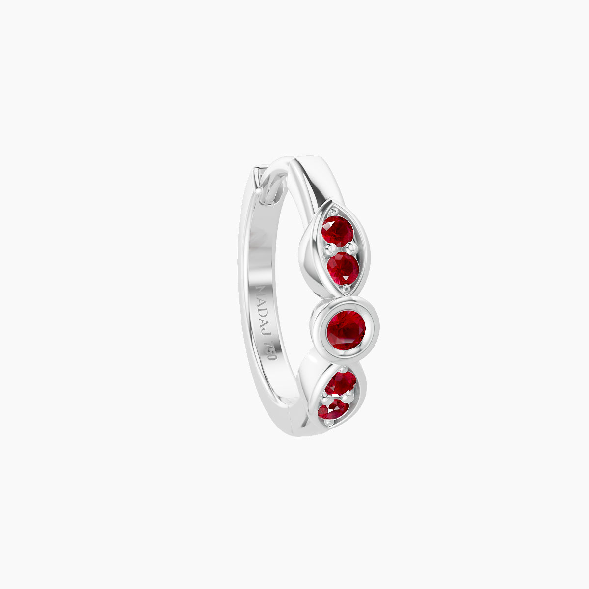 Anahita | 18k White Gold 8 mm Ruby Hoop Piercing