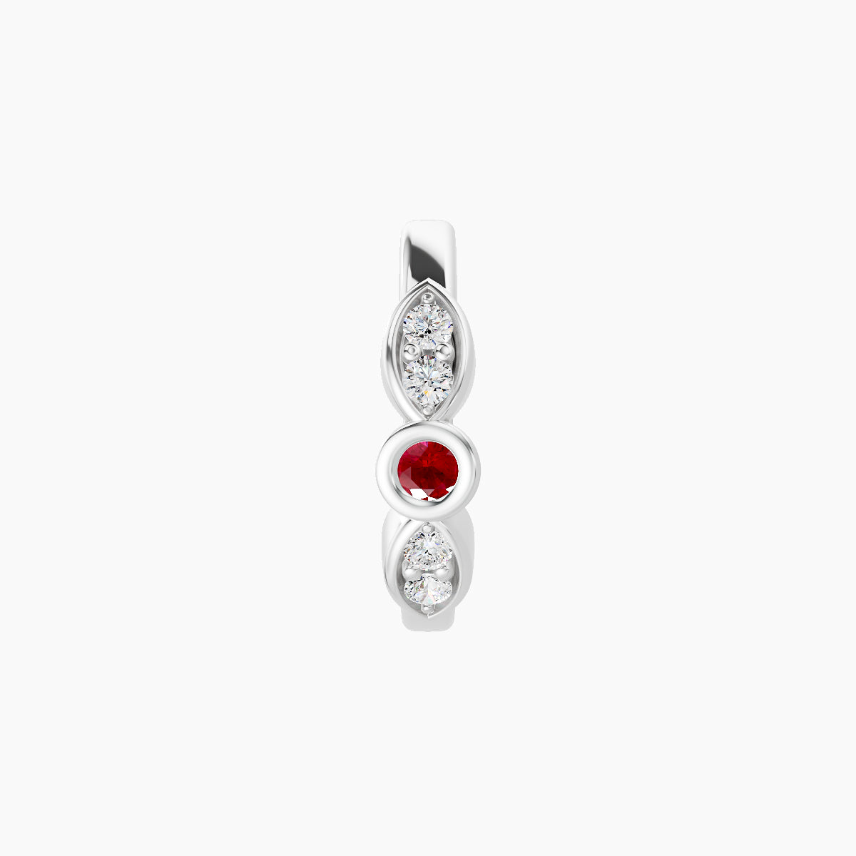 Anahita | 18k White Gold 8 mm Ruby & Diamond Hoop Piercing