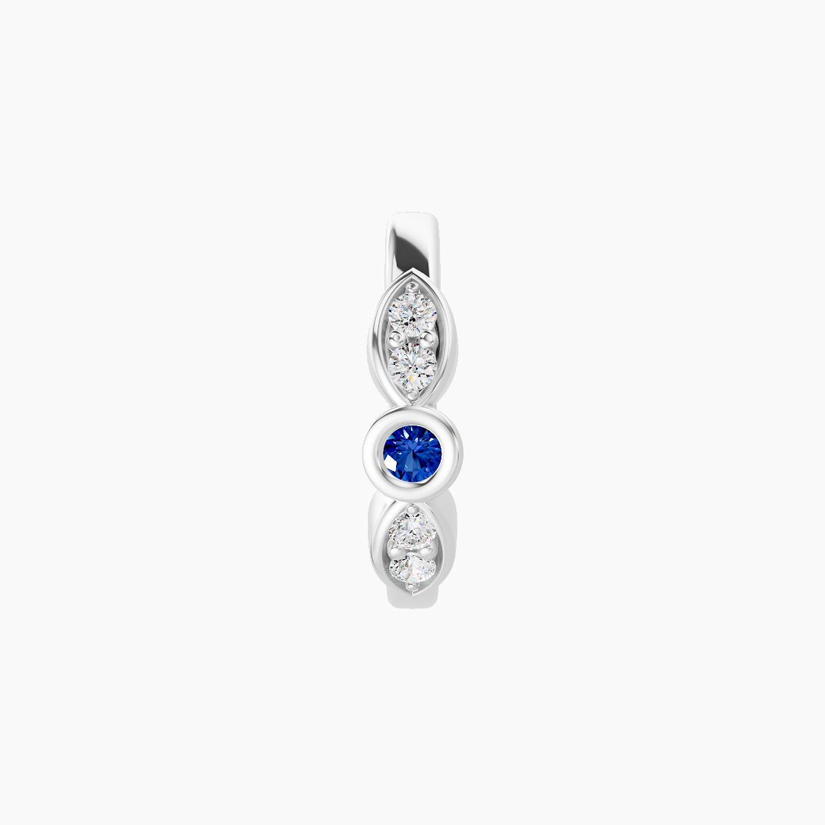 Anahita | 18k White Gold 8 mm Sapphire & Diamond Hoop Piercing