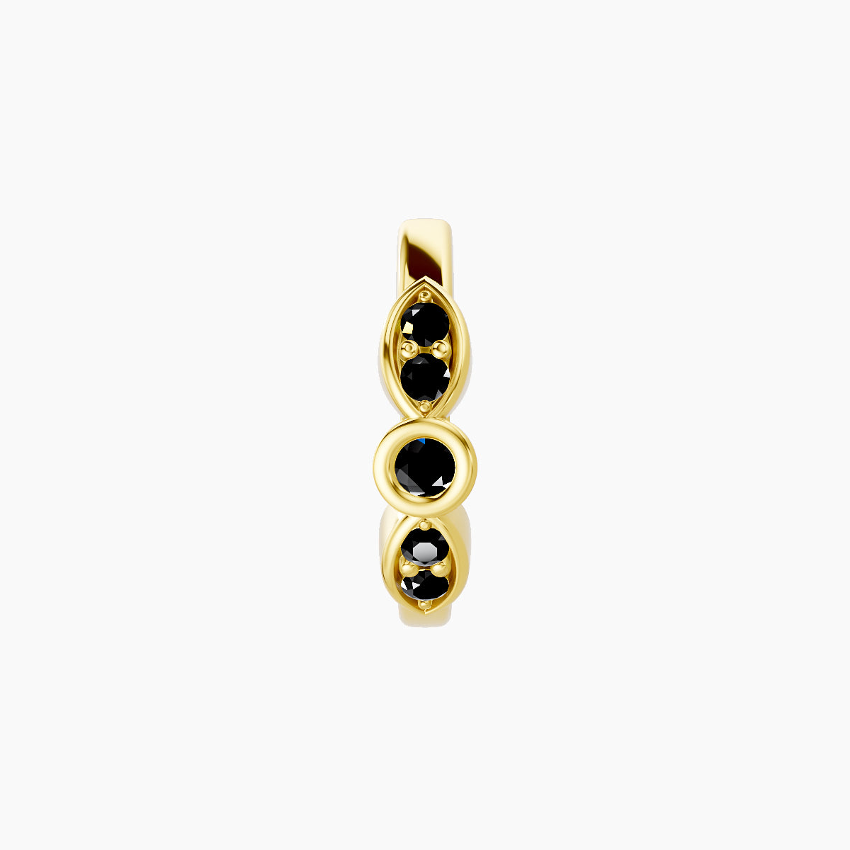 Anahita | 18k Yellow Gold 8 mm Black Diamond Hoop Piercing