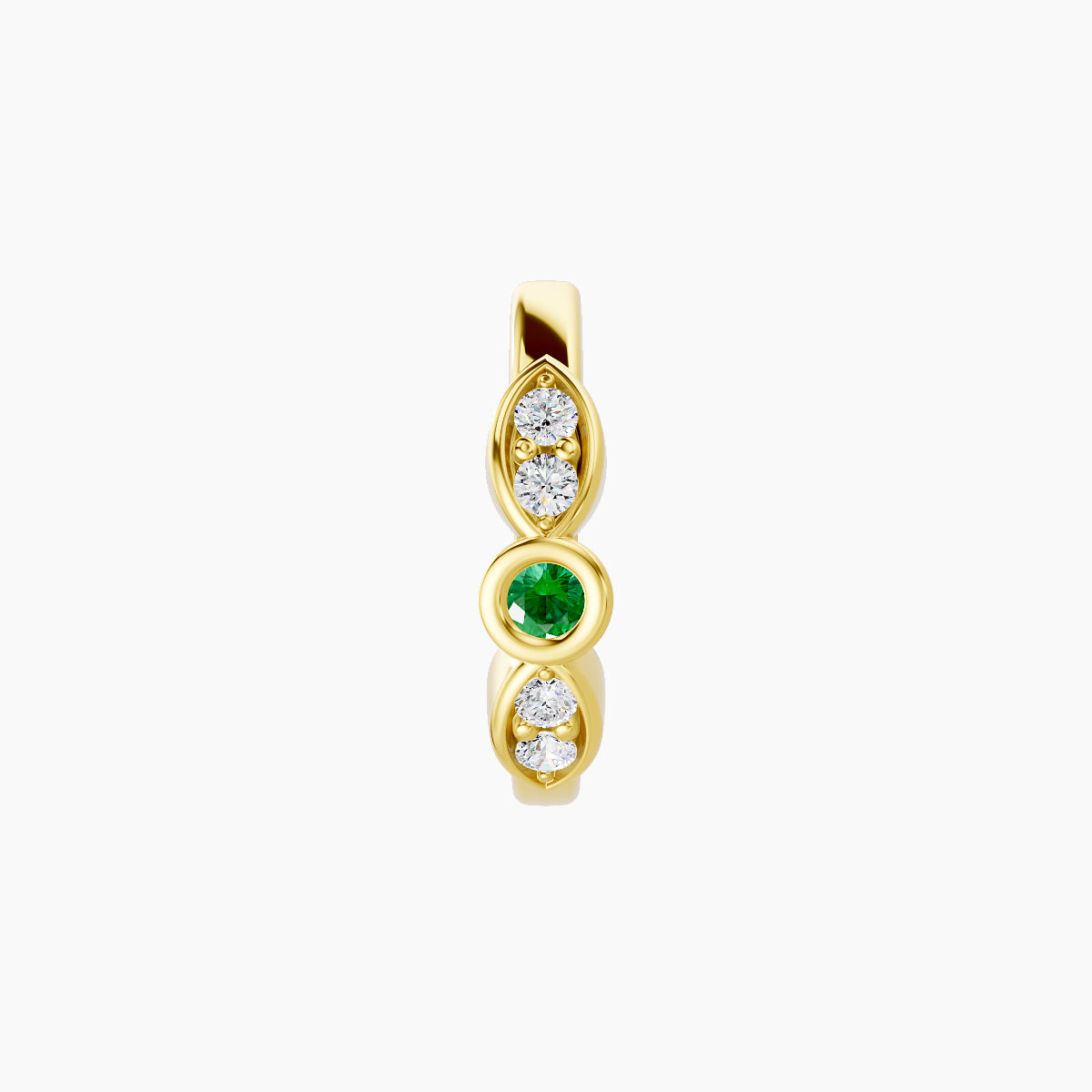 Anahita | 18k Yellow Gold 8 mm Emerald & Diamond Hoop Piercing