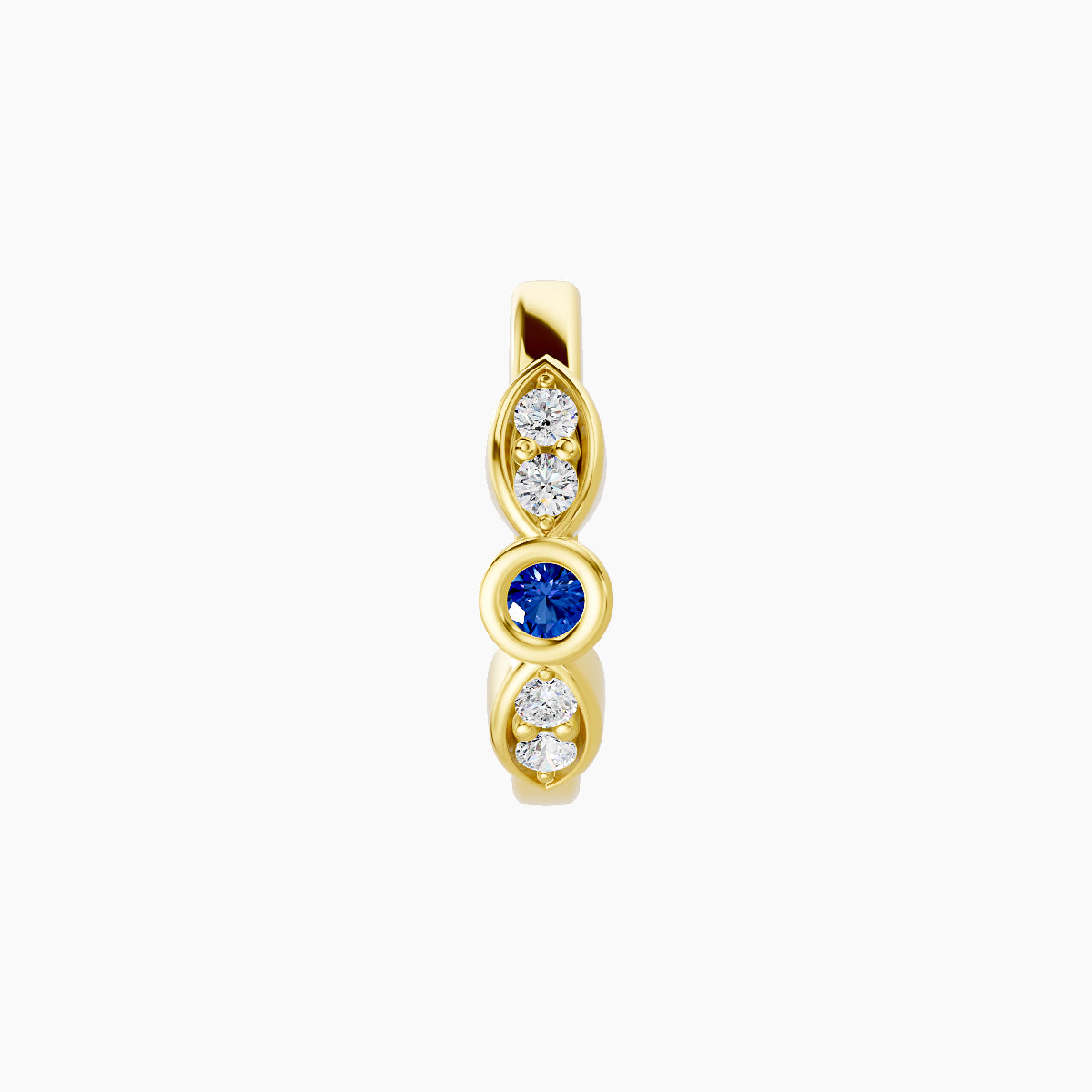 Anahita | 18k Yellow Gold 8 mm Sapphire & Diamond Hoop Piercing