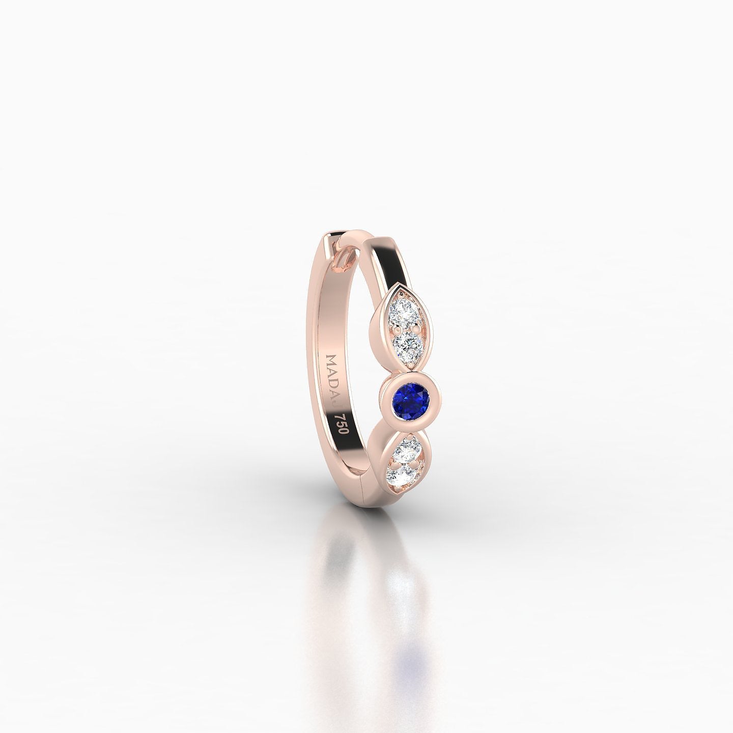 Anahita | 18k Rose Gold 8 mm Sapphire & Diamond Hoop Piercing