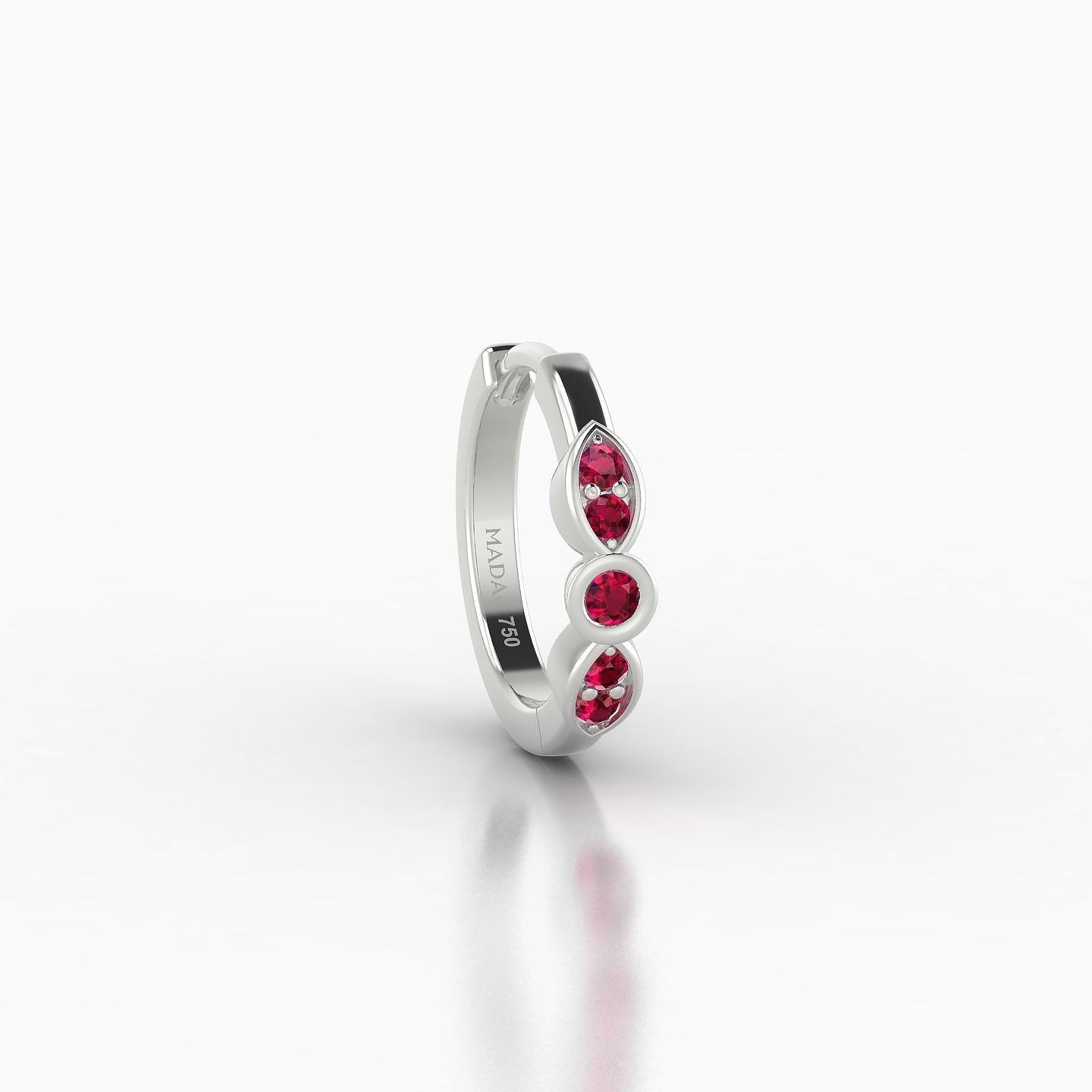 Anahita | 18k White Gold 8 mm Ruby Hoop Piercing