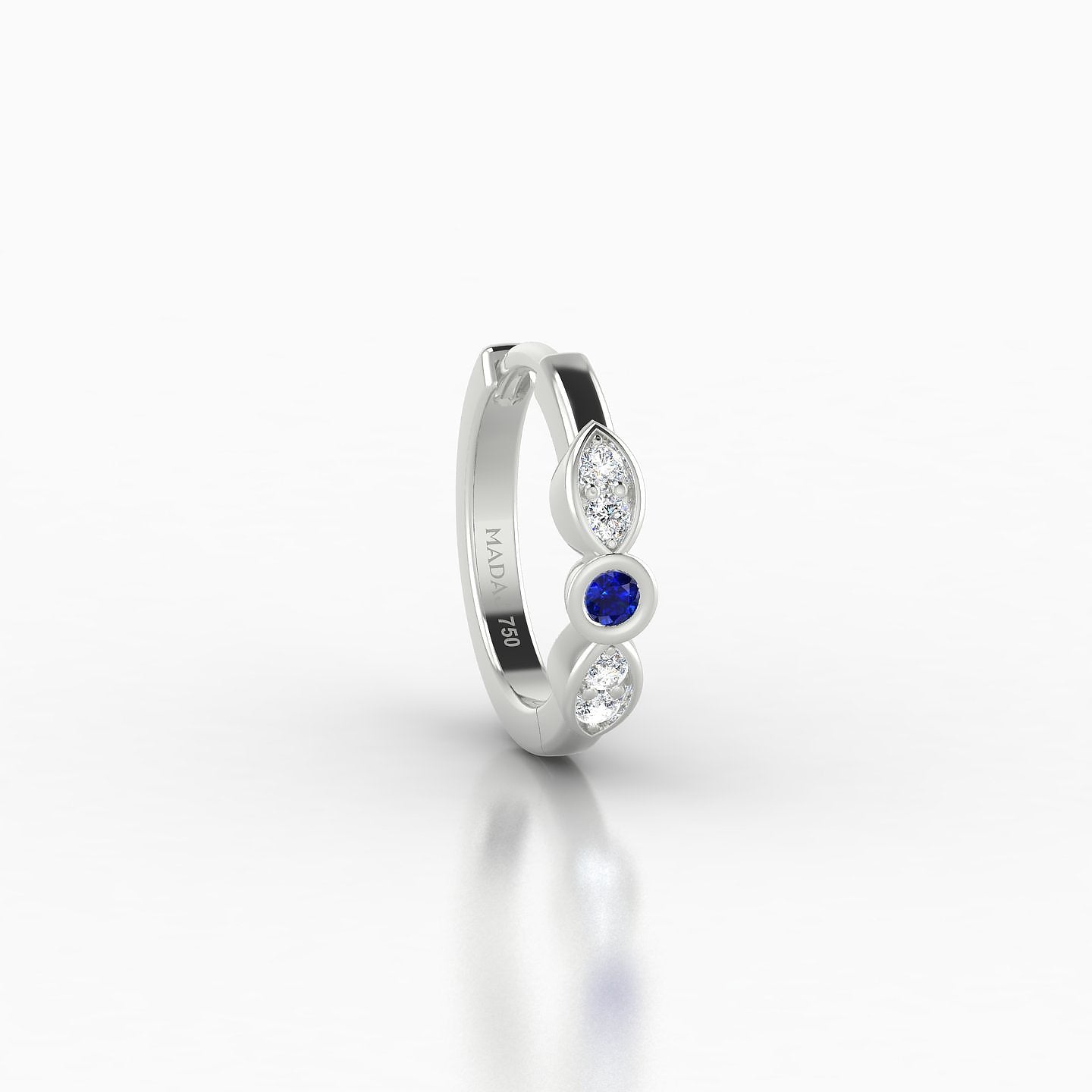 Anahita | 18k White Gold 8 mm Sapphire & Diamond Hoop Piercing