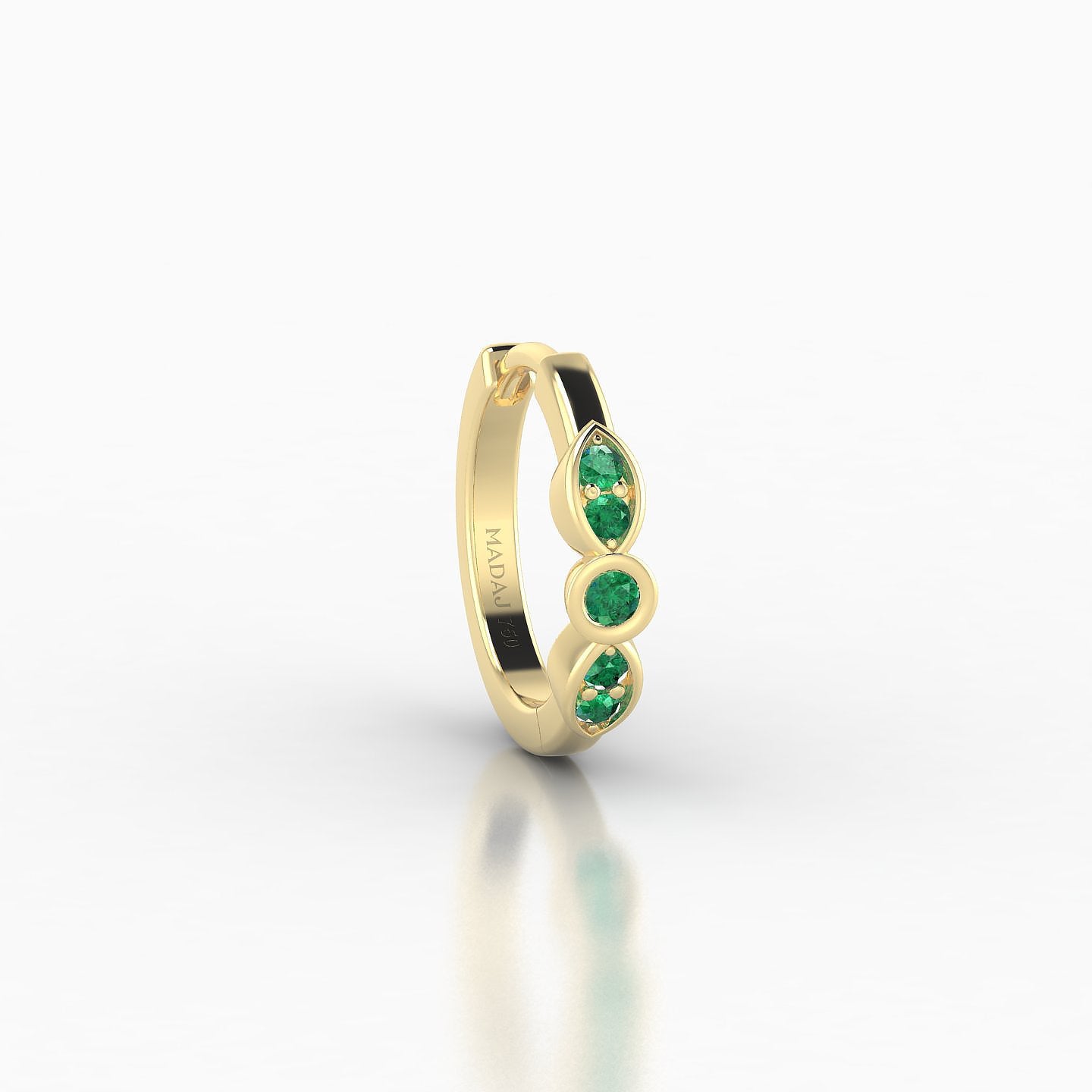 Anahita | 18k Yellow Gold 8 mm Emerald Hoop Piercing