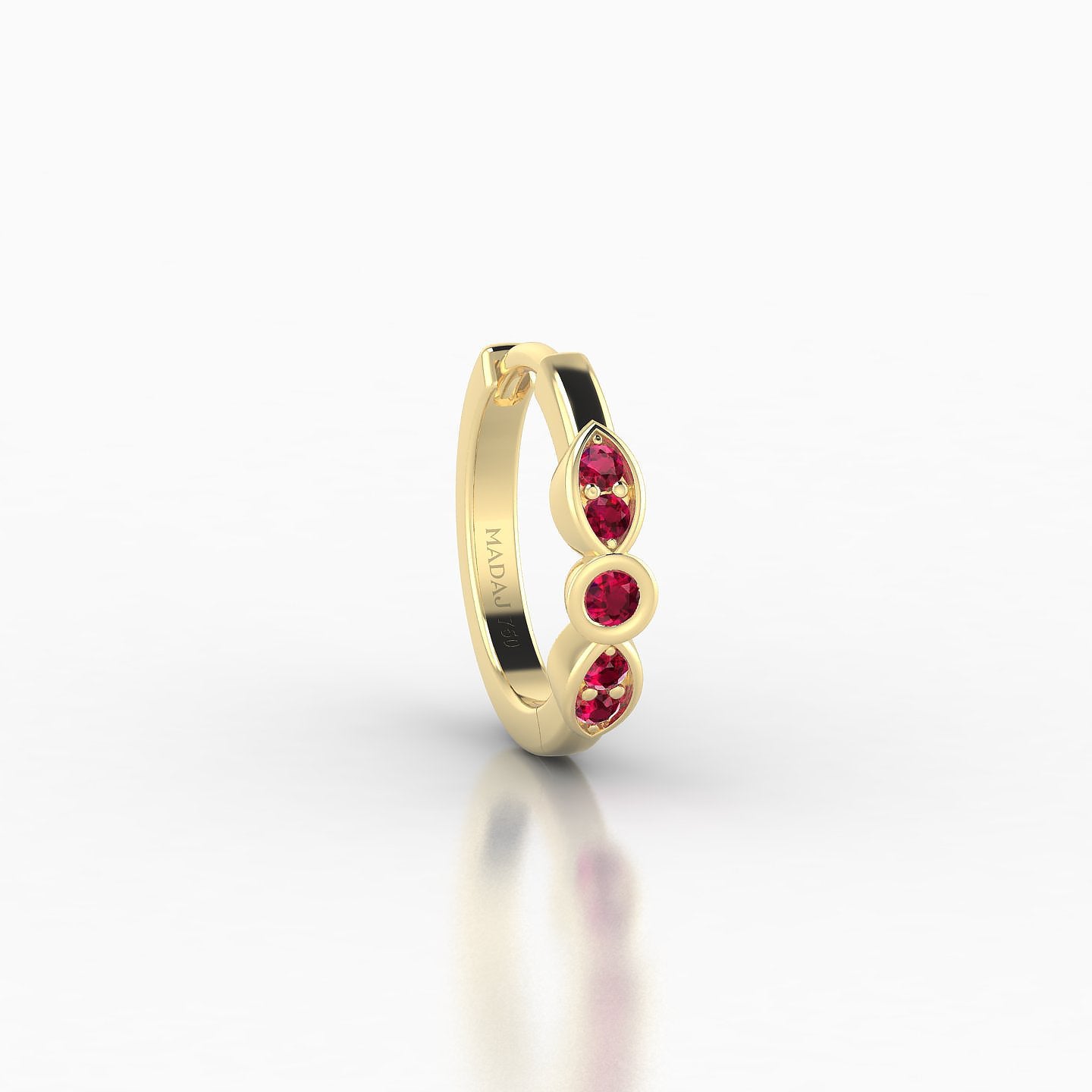 Anahita | 18k Yellow Gold 8 mm Ruby Hoop Piercing