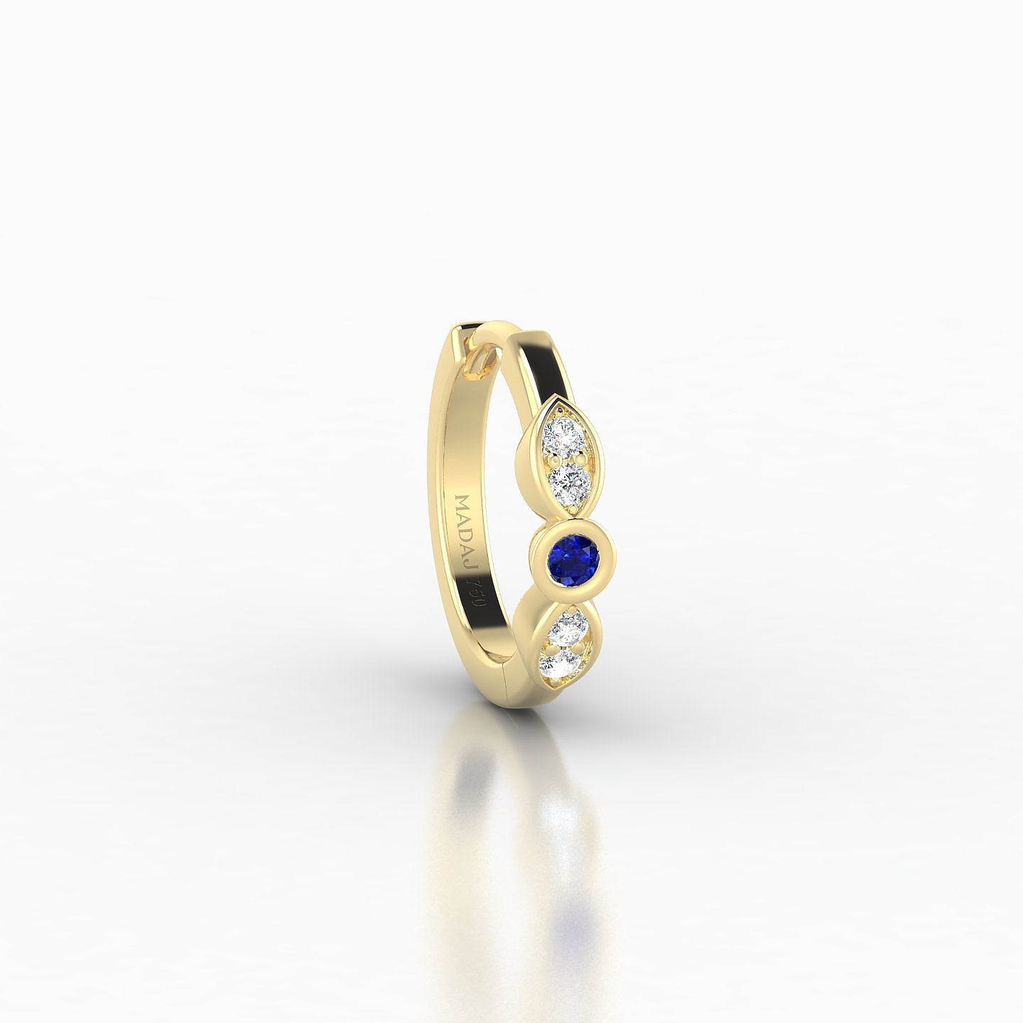 Anahita | 18k Yellow Gold 8 mm Sapphire & Diamond Hoop Piercing