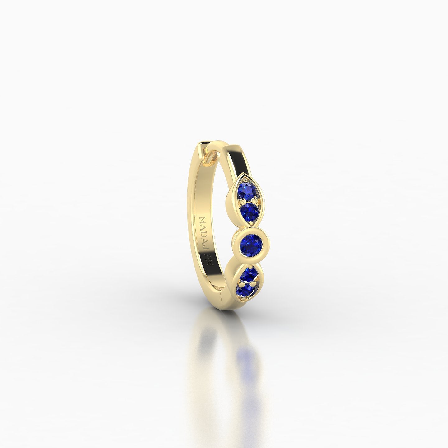 Anahita | 18k Yellow Gold 8 mm Sapphire Hoop Piercing