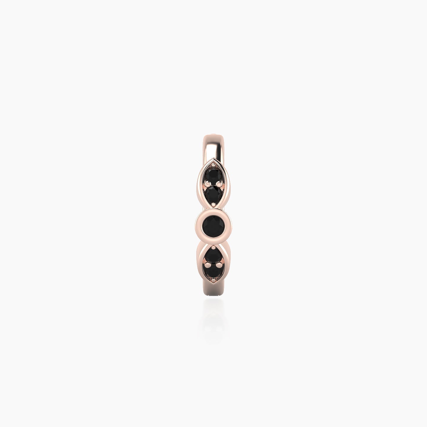 Anahita | 18k Rose Gold 8 mm Black Diamond Hoop Piercing