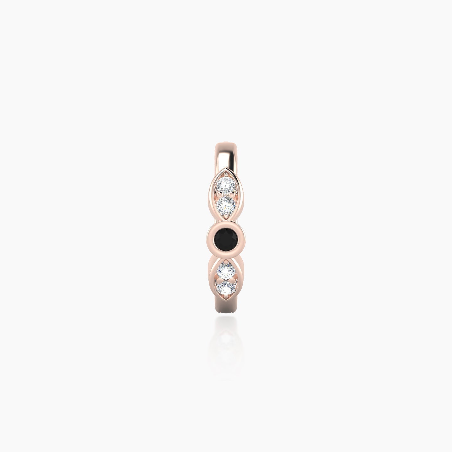 Anahita | 18k Rose Gold 8 mm Black Diamond & Diamond Hoop Piercing