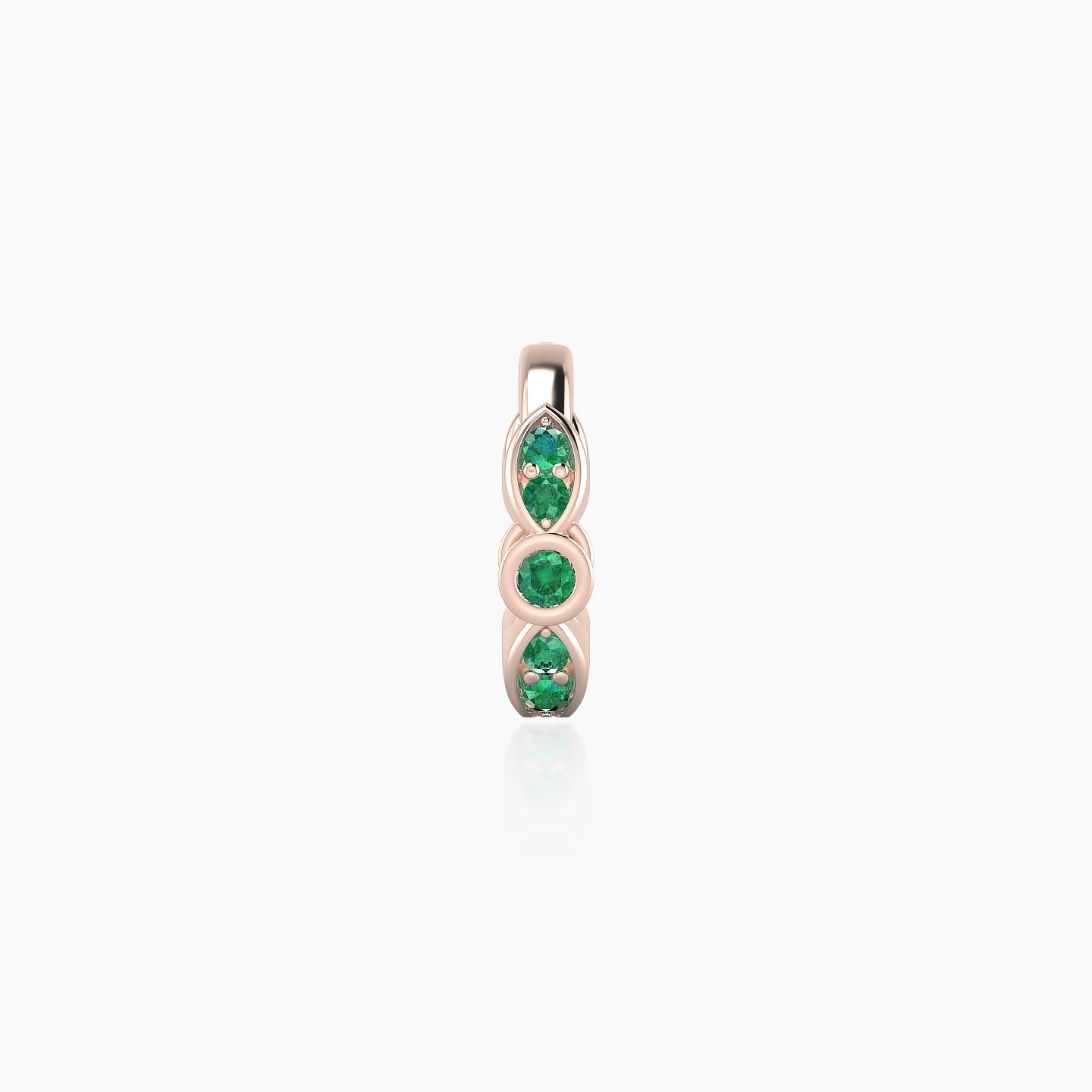 Anahita | 18k Rose Gold 8 mm Emerald Hoop Piercing