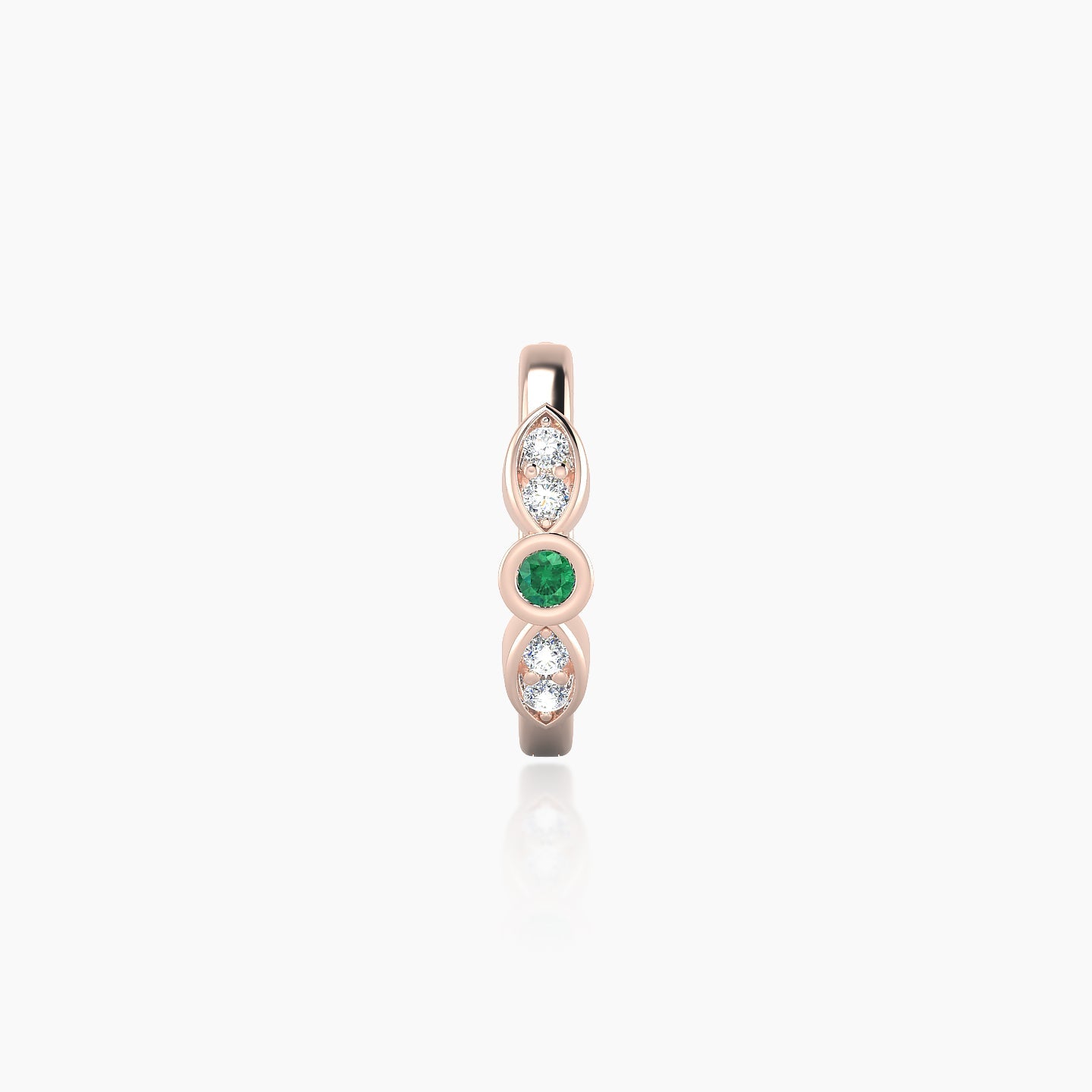 Anahita | 18k Rose Gold 8 mm Emerald & Diamond Hoop Piercing