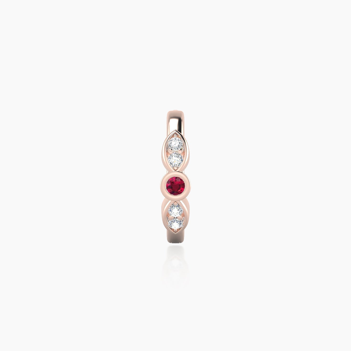 Anahita | 18k Rose Gold 8 mm Ruby & Diamond Hoop Piercing