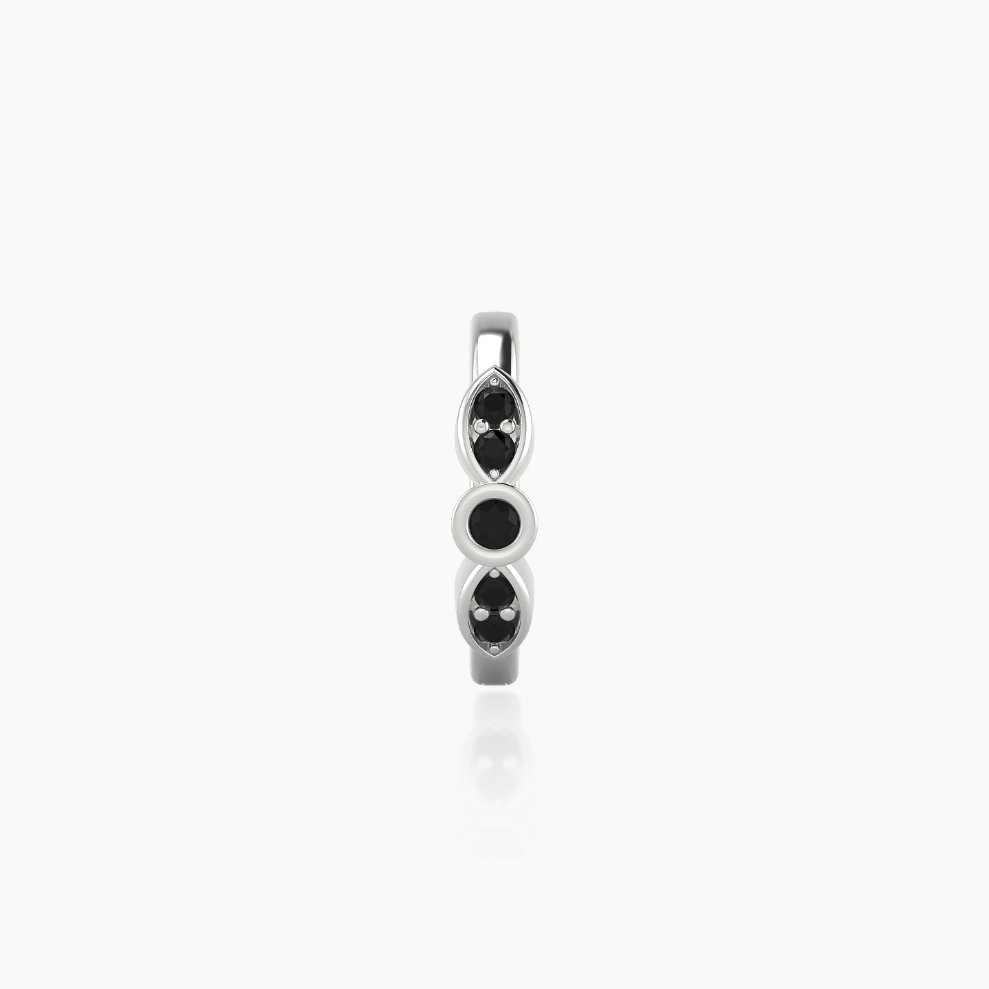 Anahita | 18k White Gold 8 mm Black Diamond Hoop Piercing