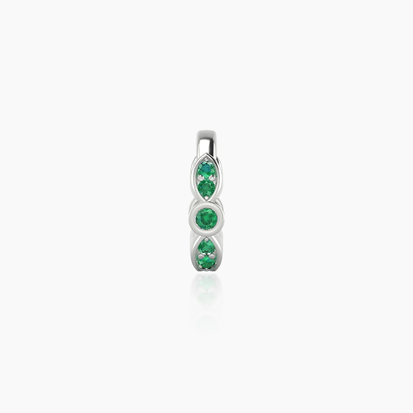 Anahita | 18k White Gold 8 mm Emerald Hoop Piercing