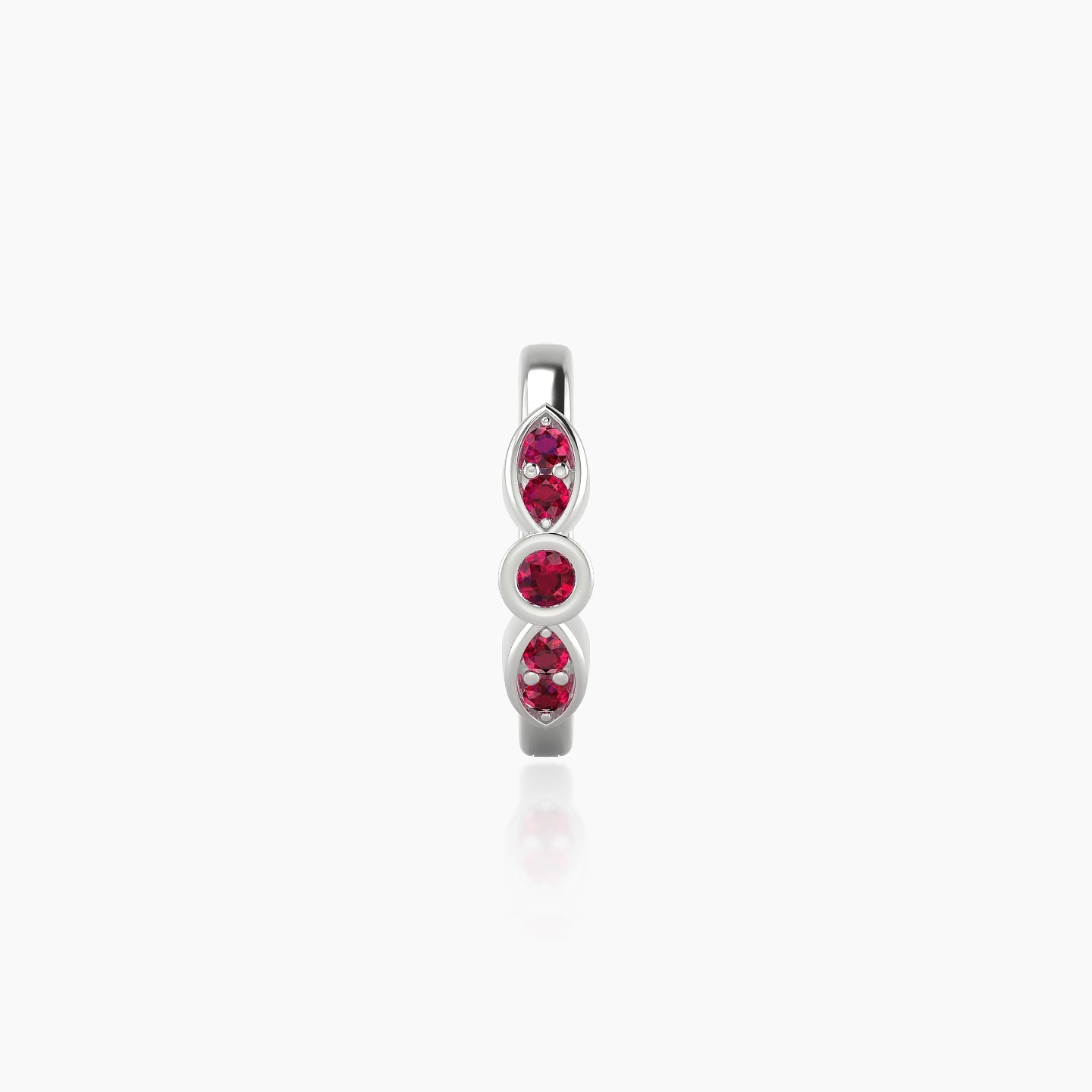 Anahita | 18k White Gold 8 mm Ruby Hoop Piercing