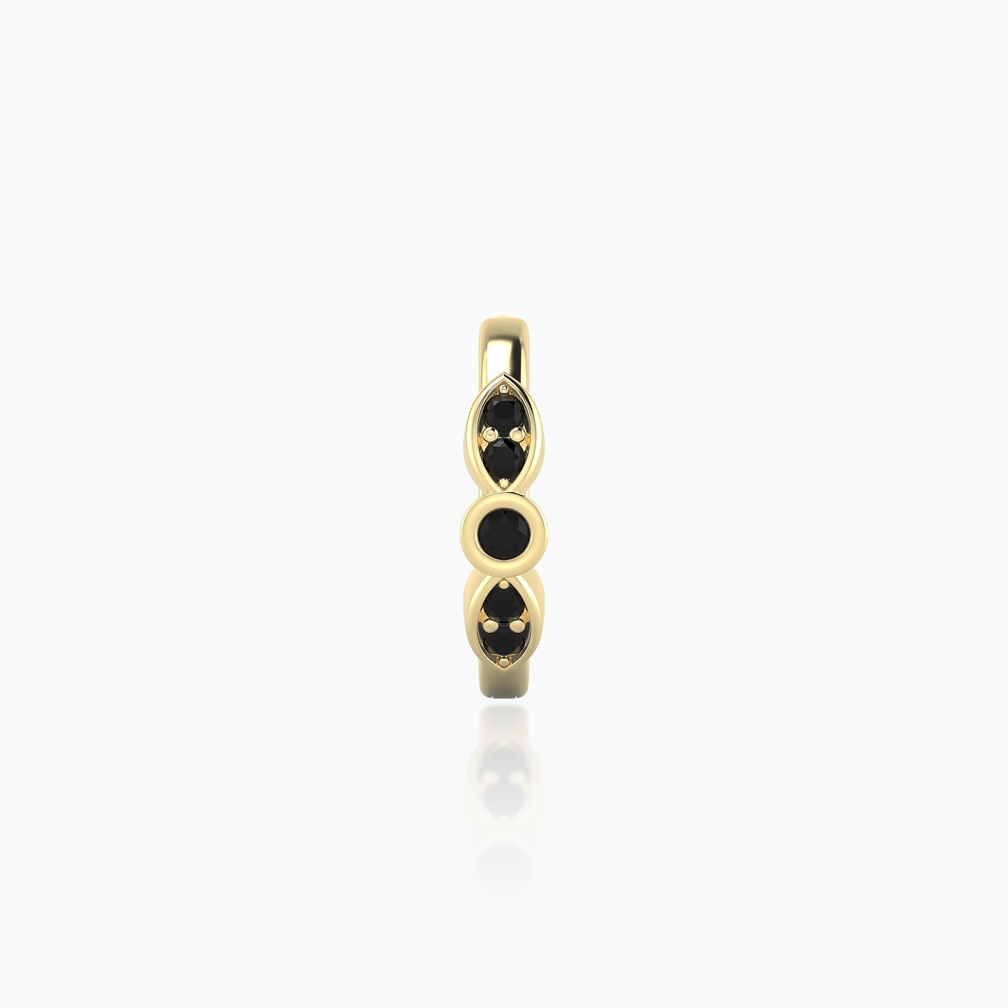 Anahita | 18k Yellow Gold 8 mm Black Diamond Hoop Piercing