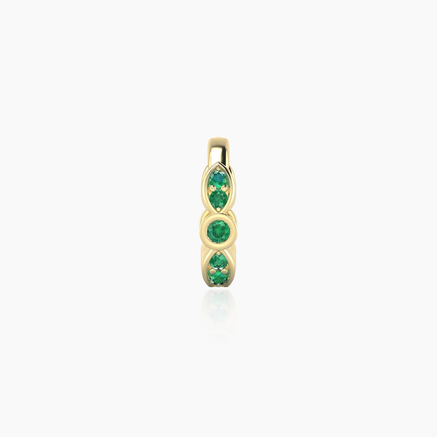 Anahita | 18k Yellow Gold 8 mm Emerald Hoop Piercing