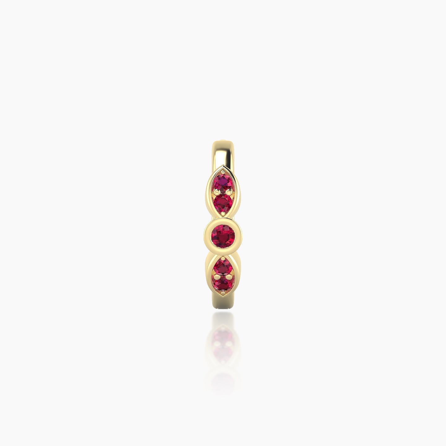 Anahita | 18k Yellow Gold 8 mm Ruby Hoop Piercing