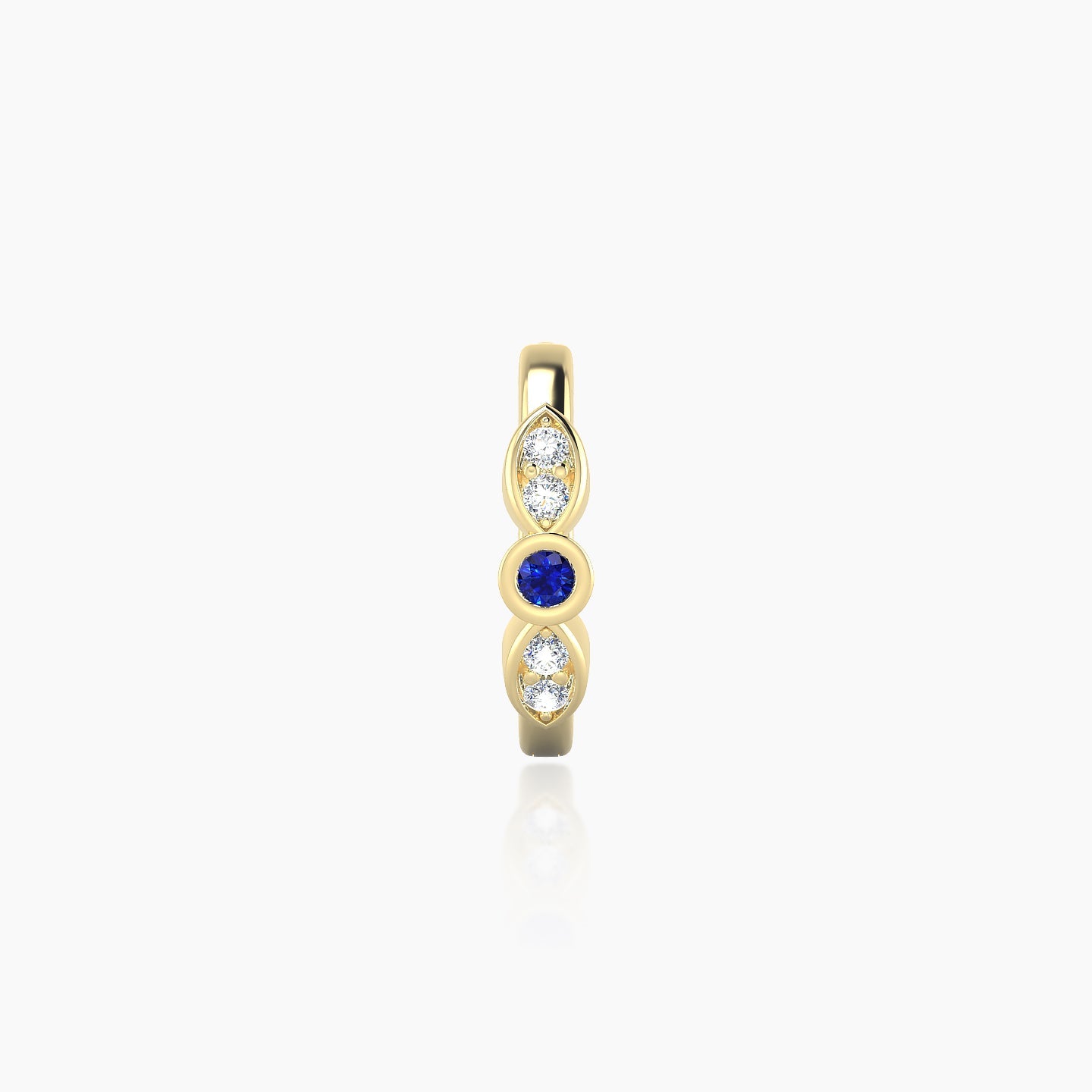 Anahita | 18k Yellow Gold 8 mm Sapphire & Diamond Hoop Piercing