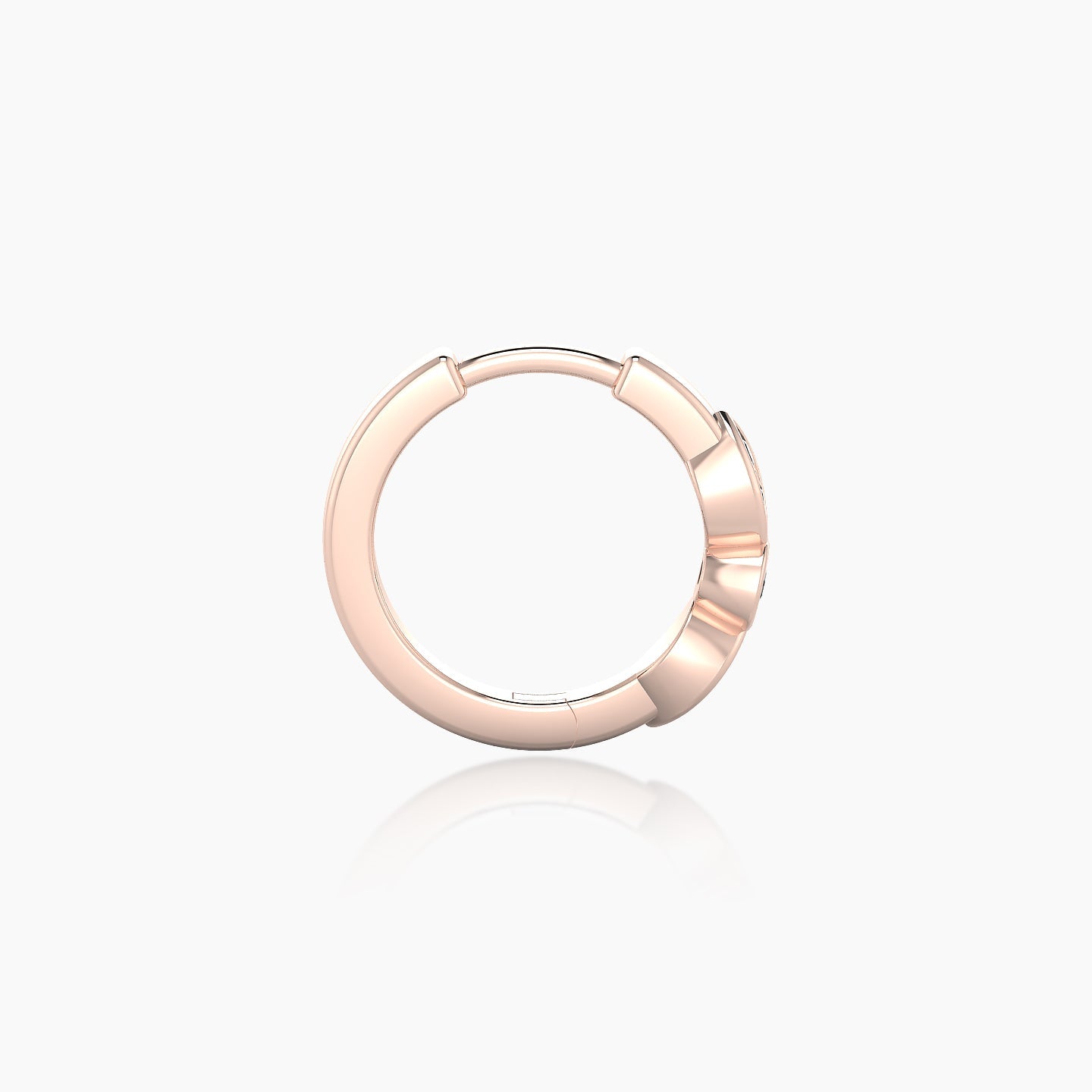 Anahita | 18k Rose Gold 8 mm Black Diamond Hoop Piercing