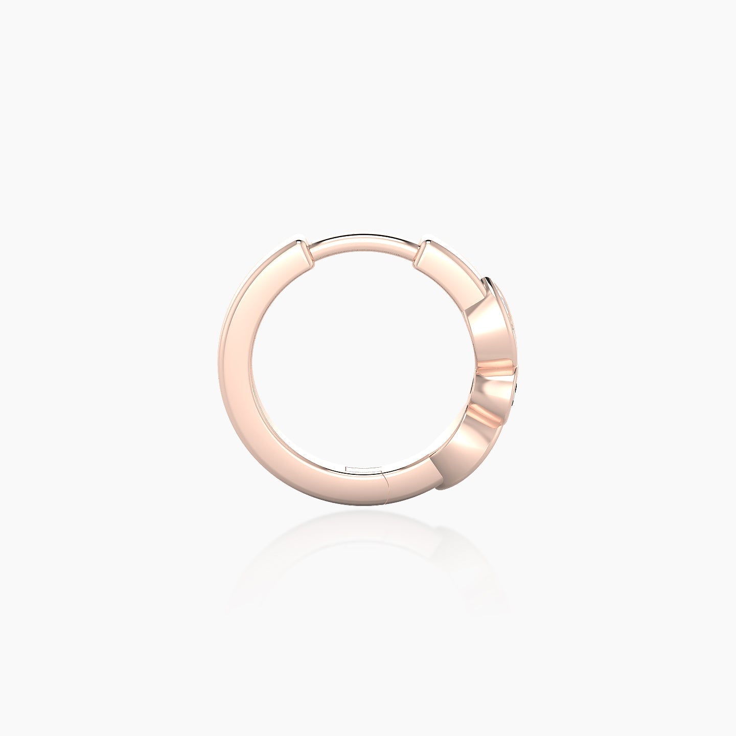 Anahita | 18k Rose Gold 8 mm Emerald & Diamond Hoop Piercing