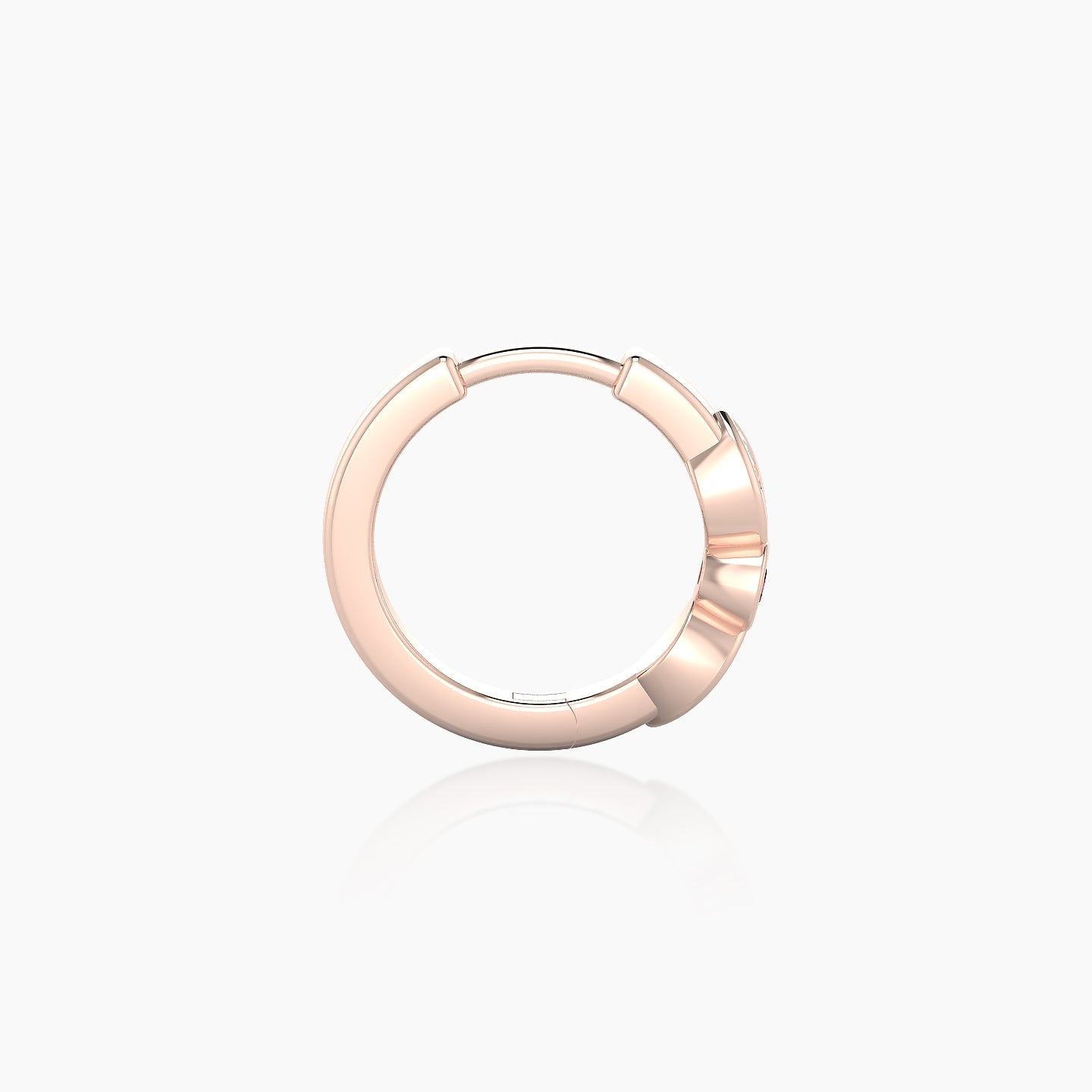 Anahita | 18k Rose Gold 8 mm Ruby & Diamond Hoop Piercing