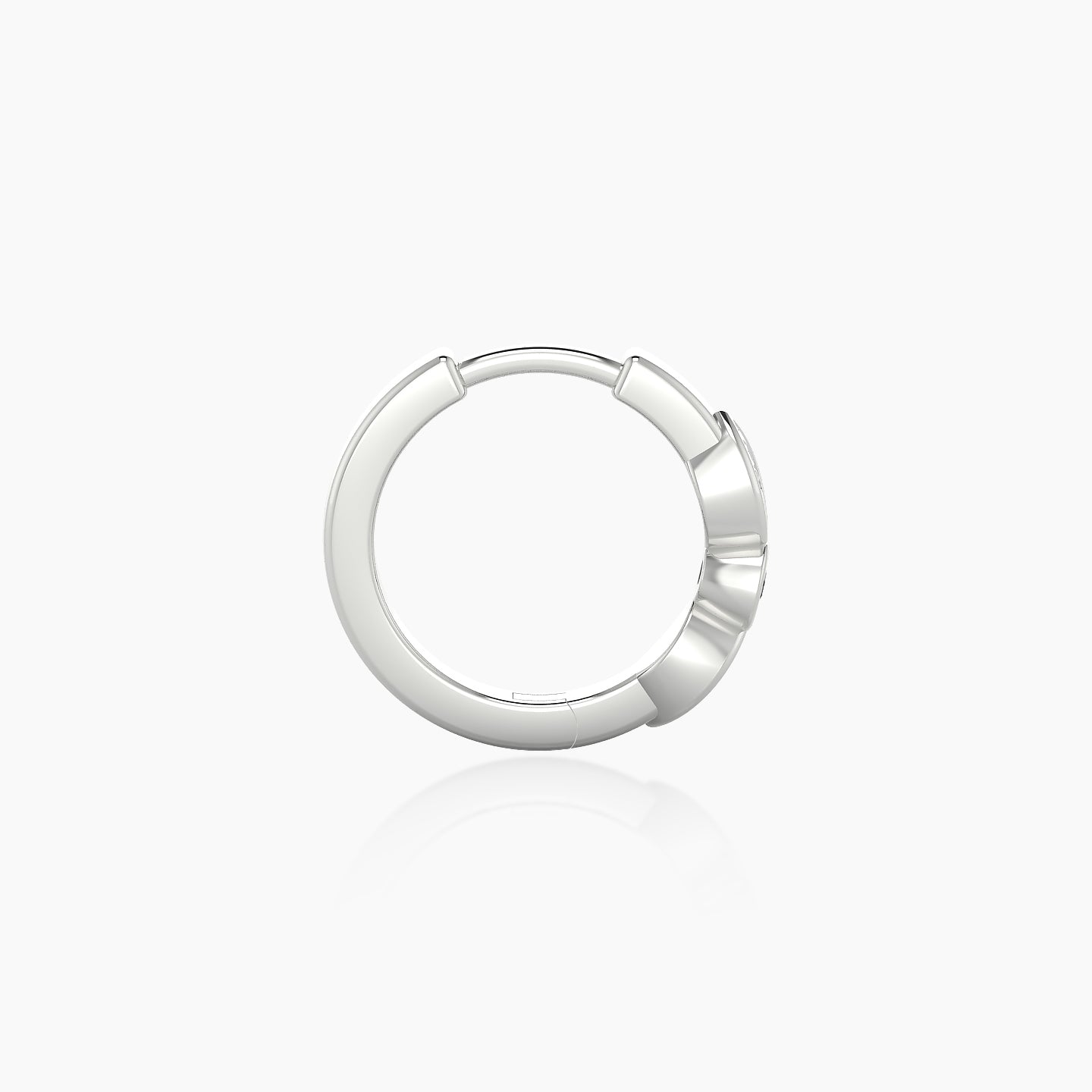 Anahita | 18k White Gold 8 mm Black Diamond & Diamond Hoop Piercing