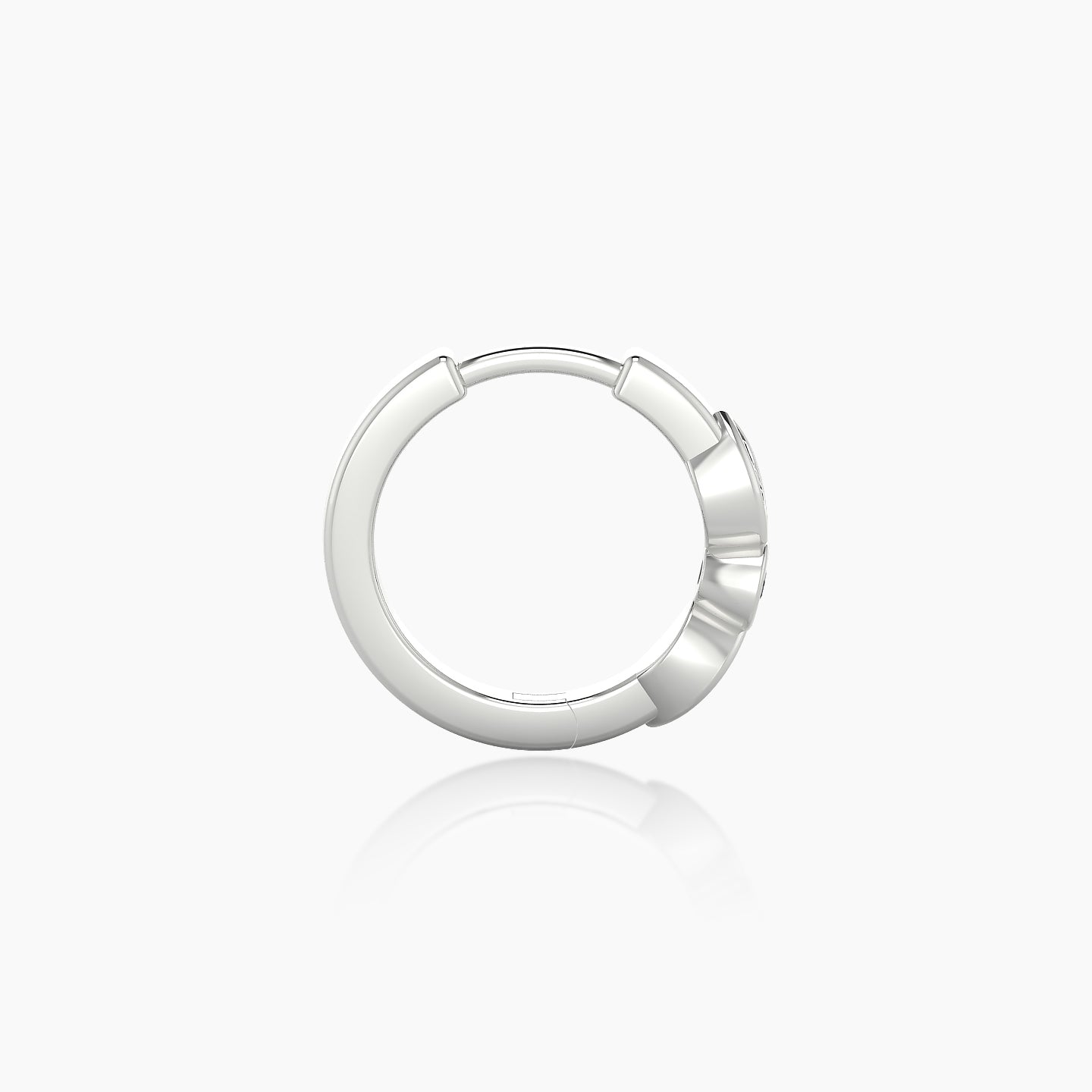 Anahita | 18k White Gold 8 mm Black Diamond Hoop Piercing