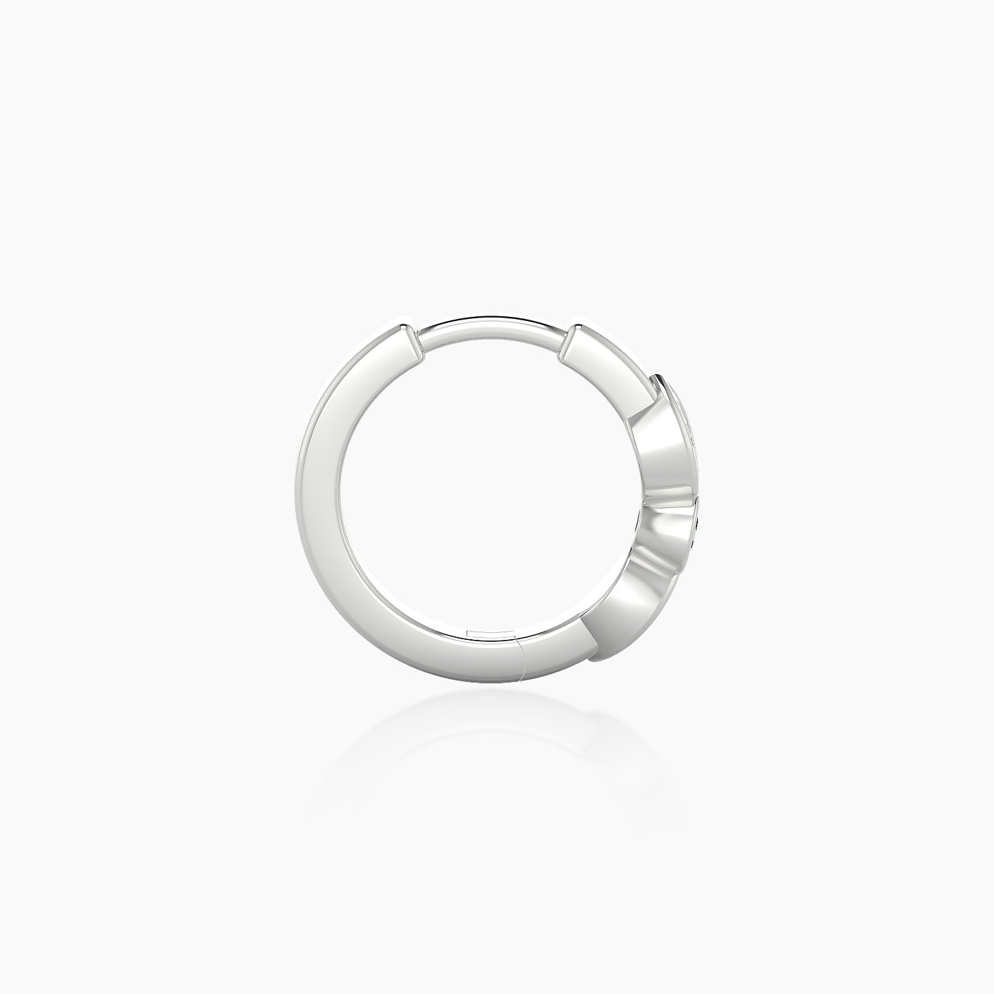 Anahita | 18k White Gold 8 mm Emerald & Diamond Hoop Piercing