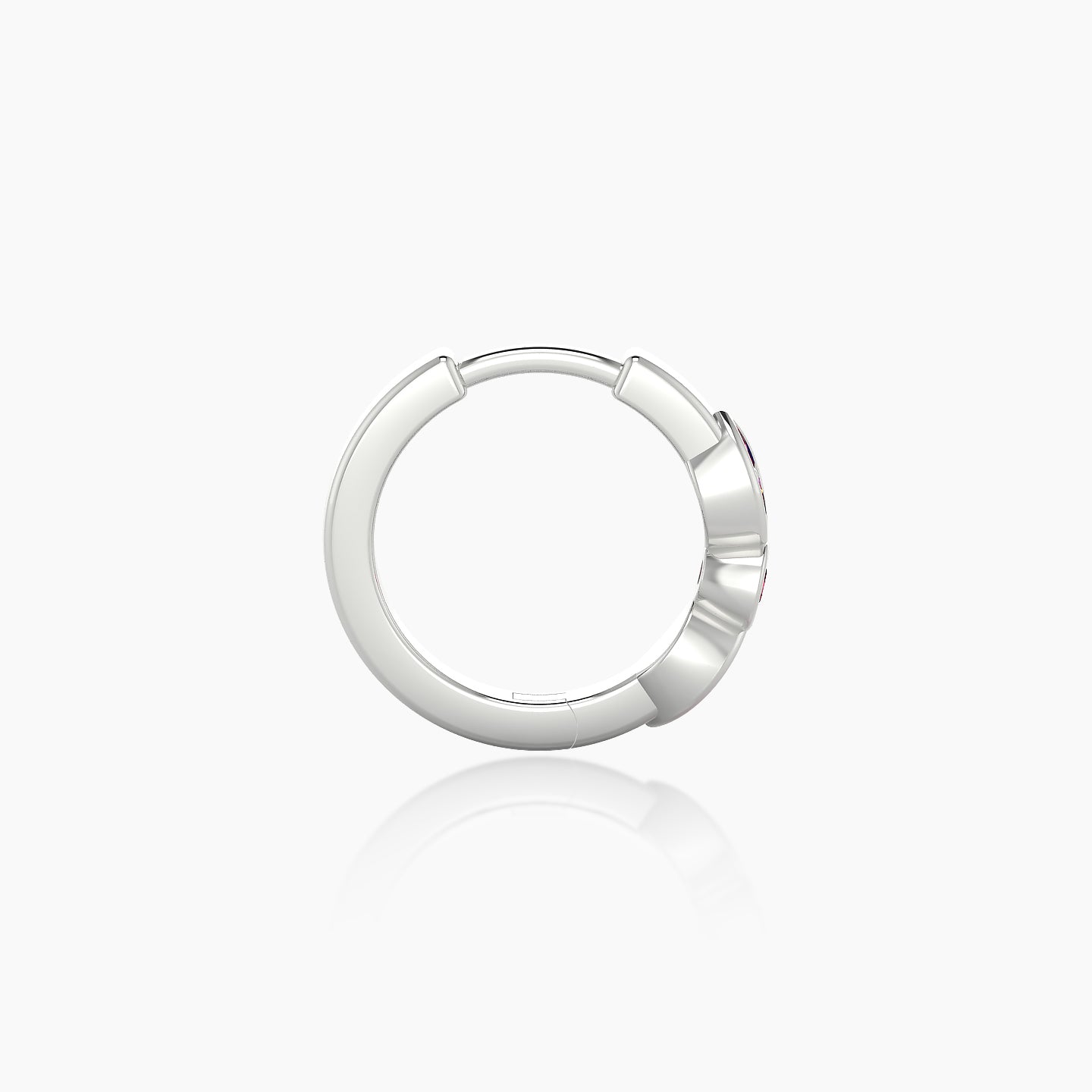 Anahita | 18k White Gold 8 mm Ruby Hoop Piercing