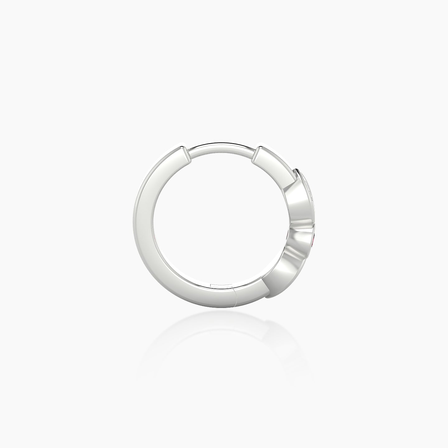 Anahita | 18k White Gold 8 mm Ruby & Diamond Hoop Piercing