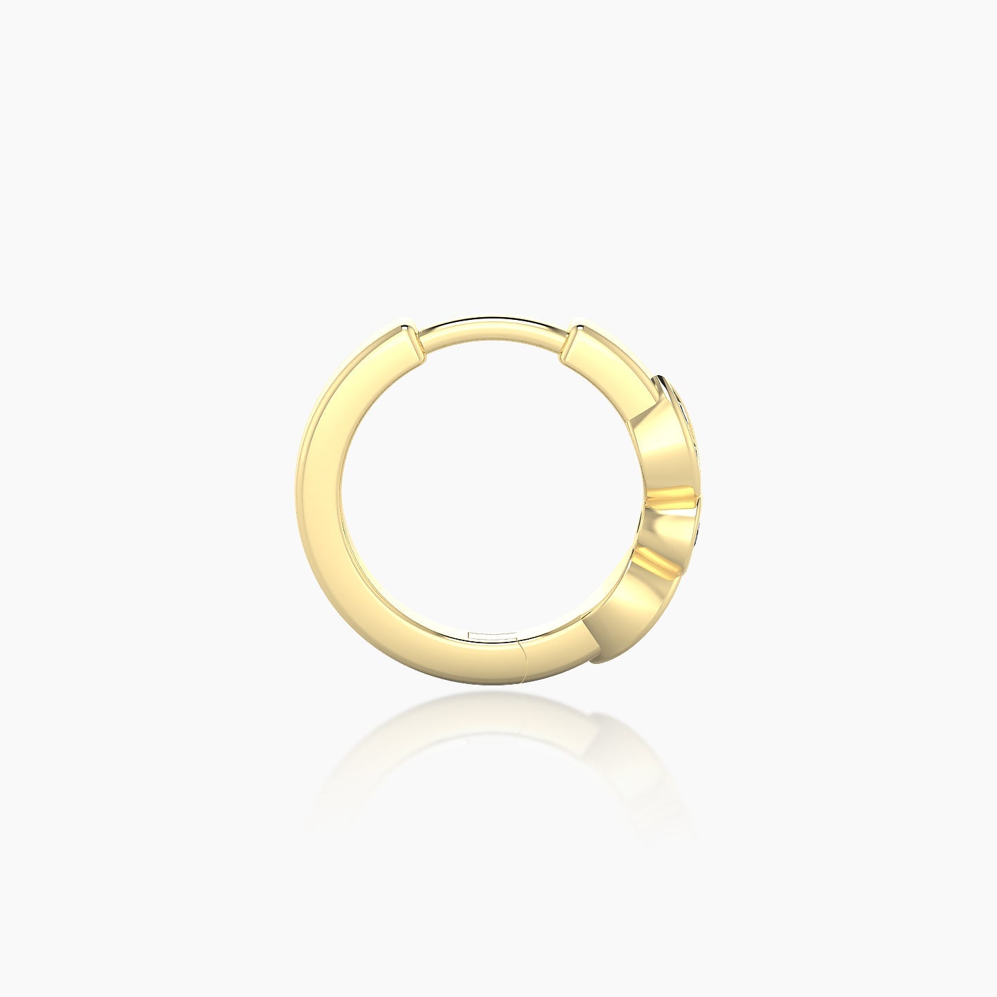 Anahita | 18k Yellow Gold 8 mm Black Diamond Hoop Piercing