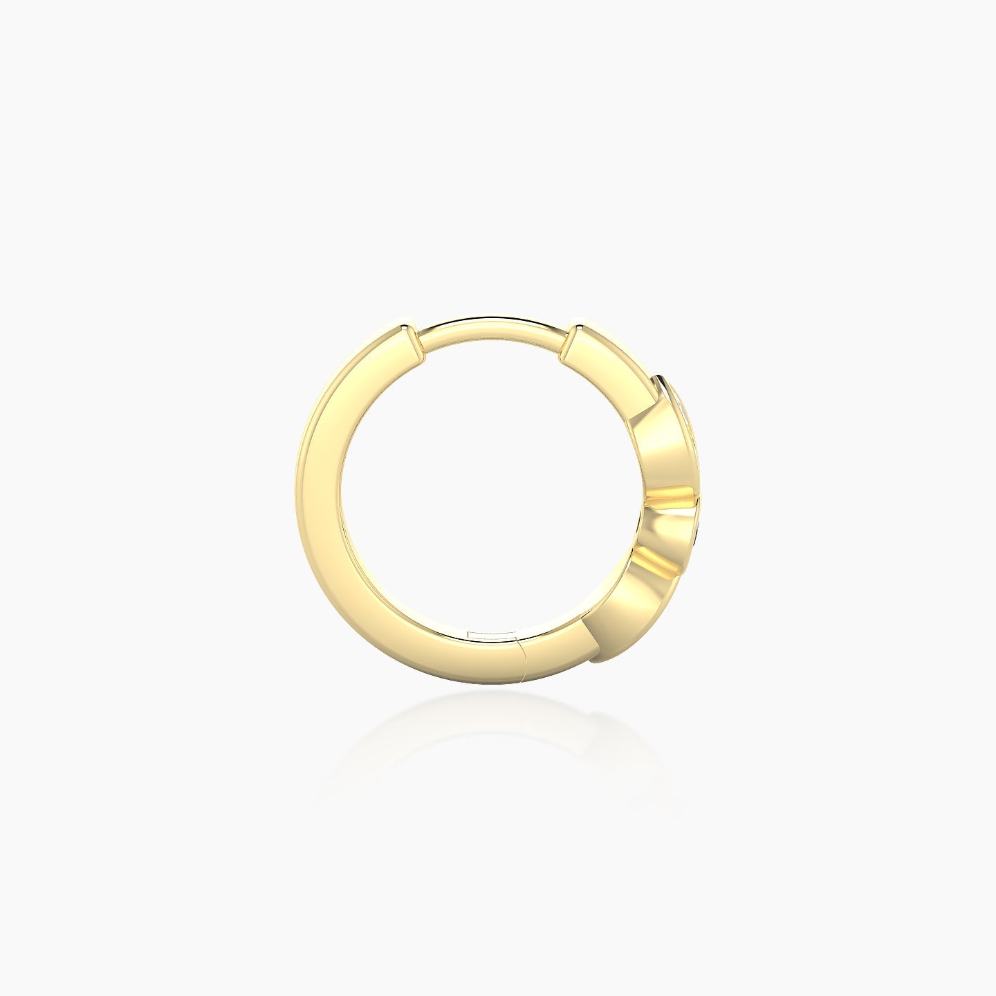 Anahita | 18k Yellow Gold 8 mm Black Diamond & Diamond Hoop Piercing