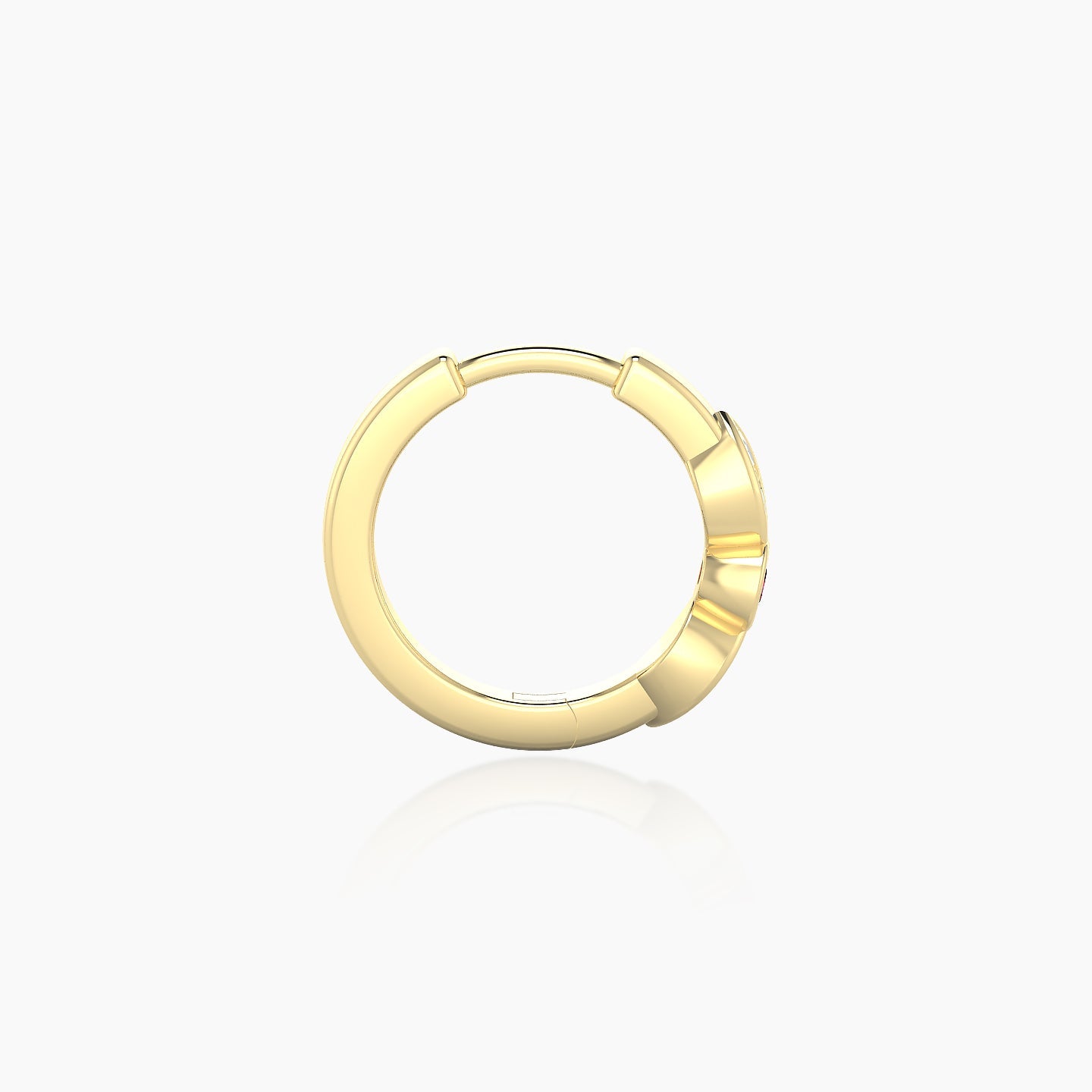 Anahita | 18k Yellow Gold 8 mm Ruby & Diamond Hoop Piercing