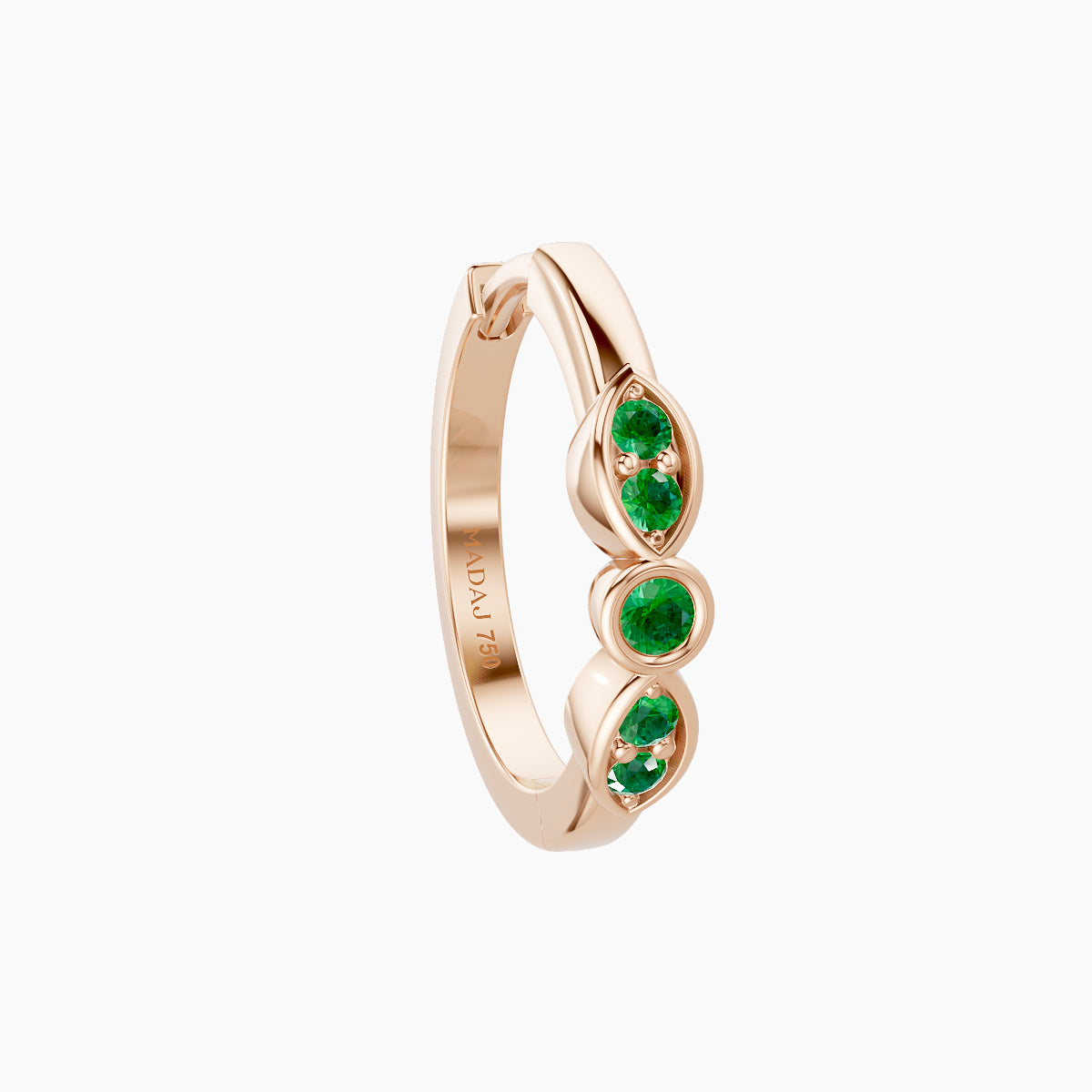 Anahita | 18k Rose Gold 9.5 mm Emerald Hoop Piercing