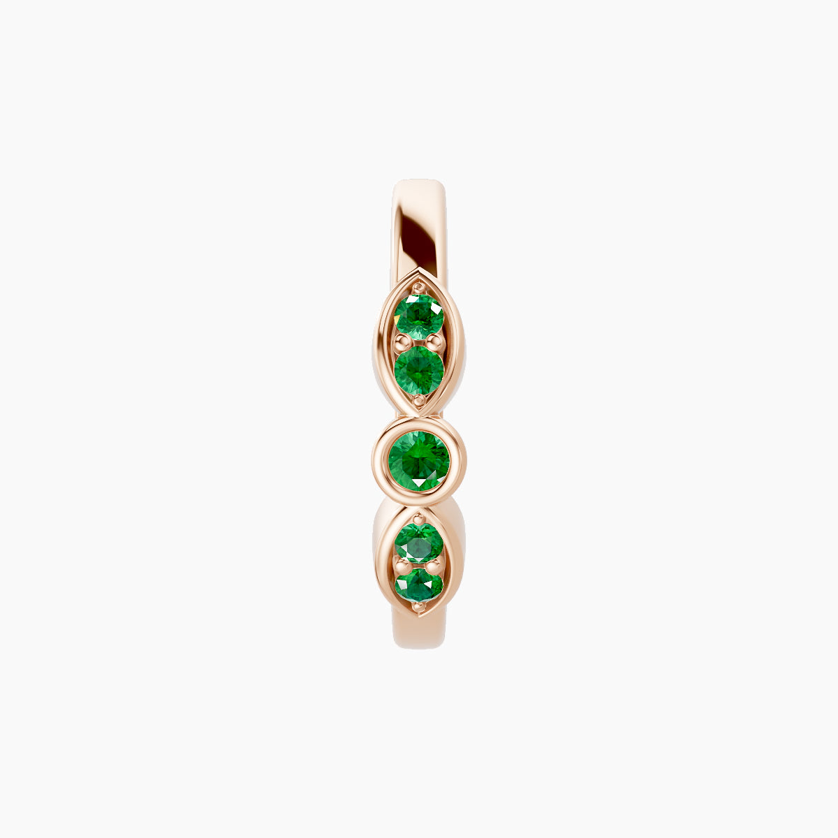 Anahita | 18k Rose Gold 9.5 mm Emerald Hoop Piercing